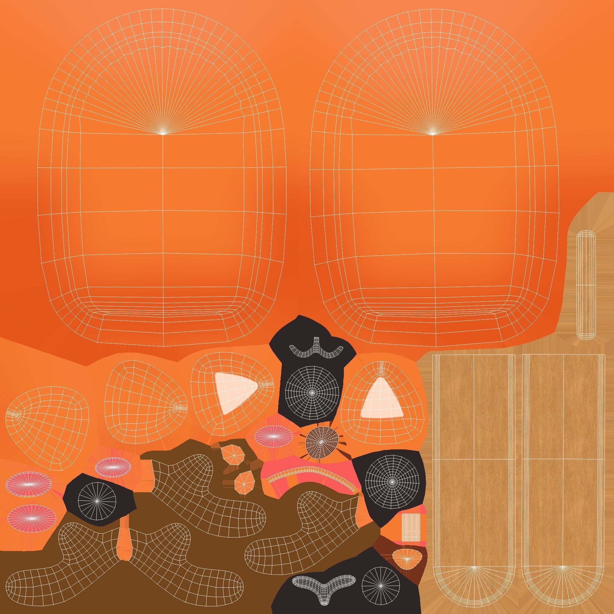 Cartoon Deer Ice Cream Cute Low-poly 3D model_20