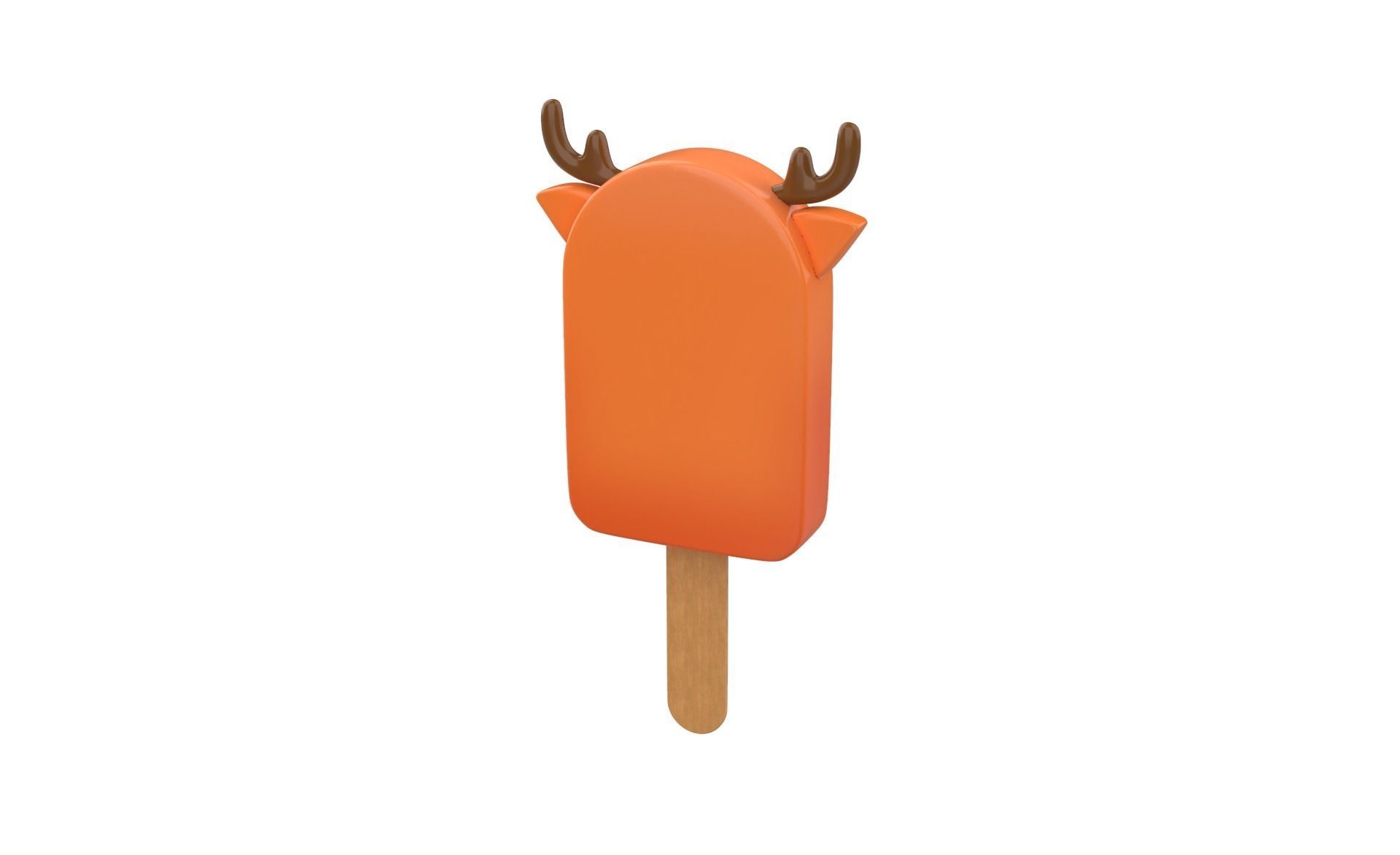 Cartoon Deer Ice Cream Cute Low-poly 3D model_12