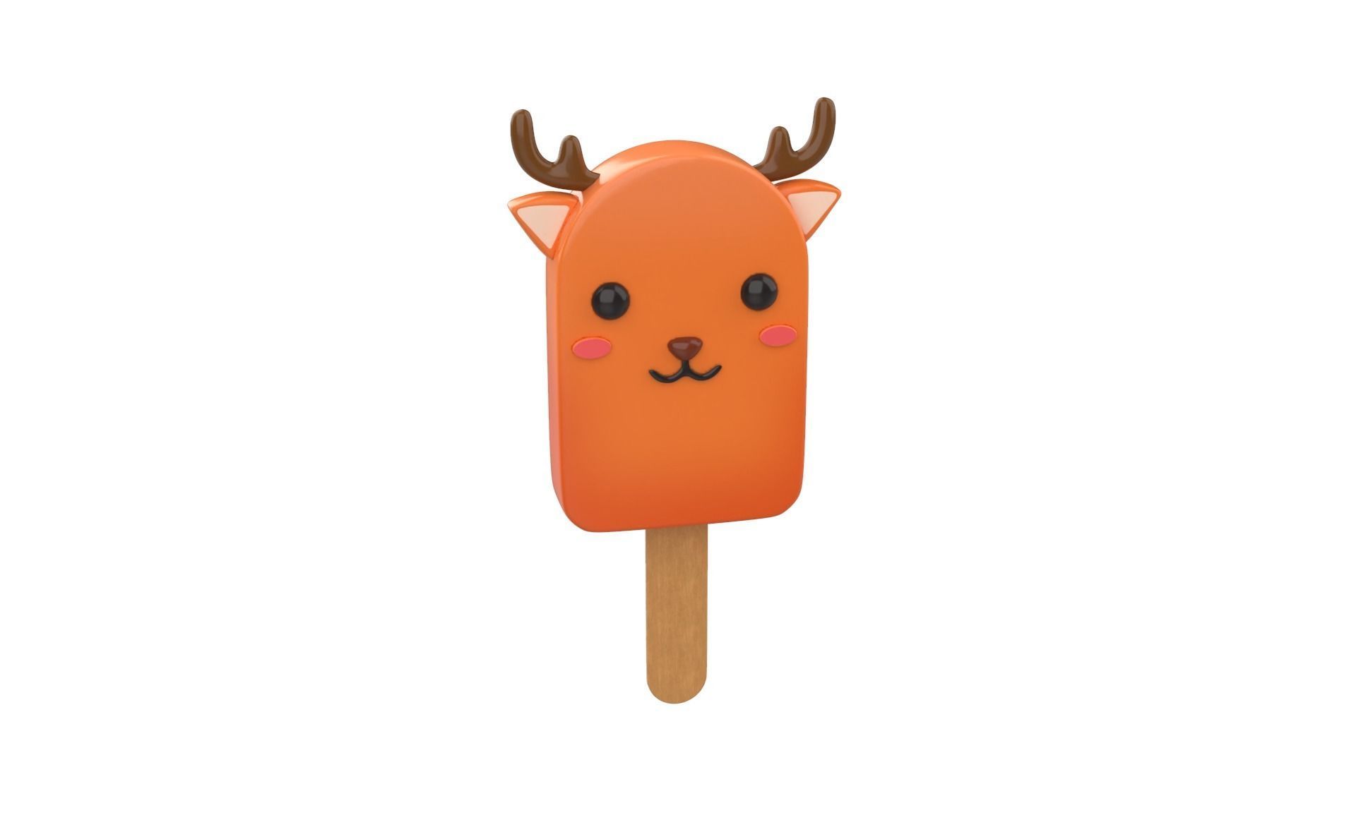 Cartoon Deer Ice Cream Cute Low-poly 3D model_18