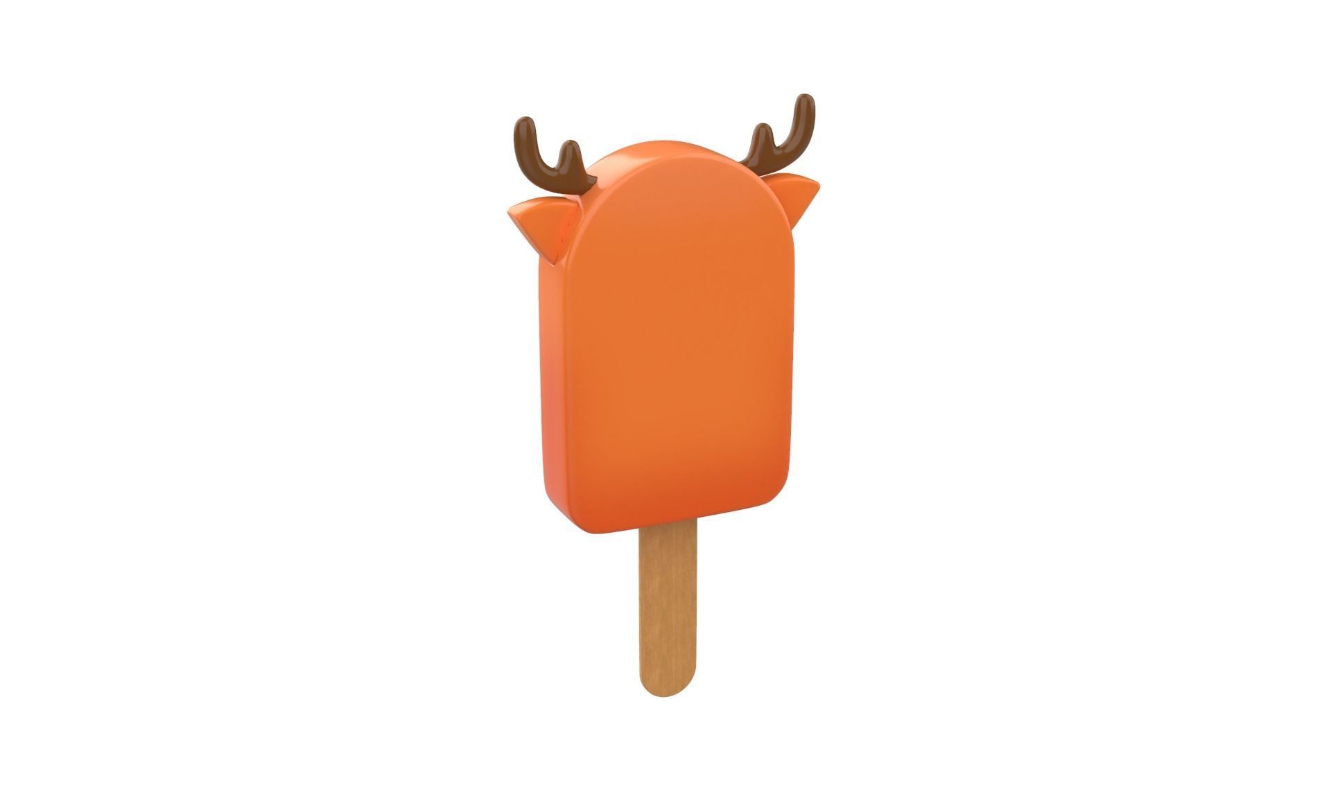 Cartoon Deer Ice Cream Cute Low-poly 3D model_10