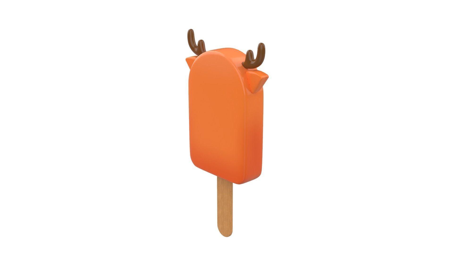 Cartoon Deer Ice Cream Cute Low-poly 3D model_13