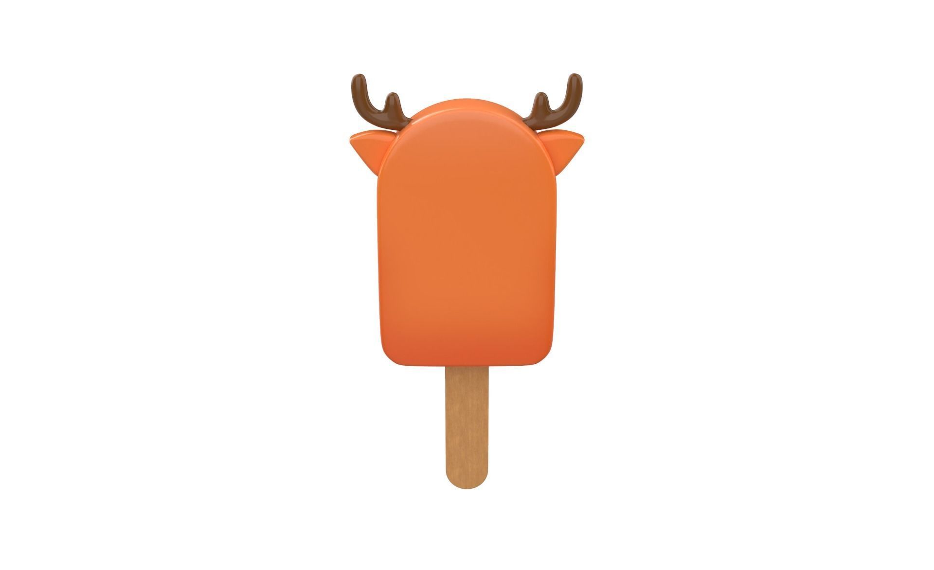 Cartoon Deer Ice Cream Cute Low-poly 3D model_11