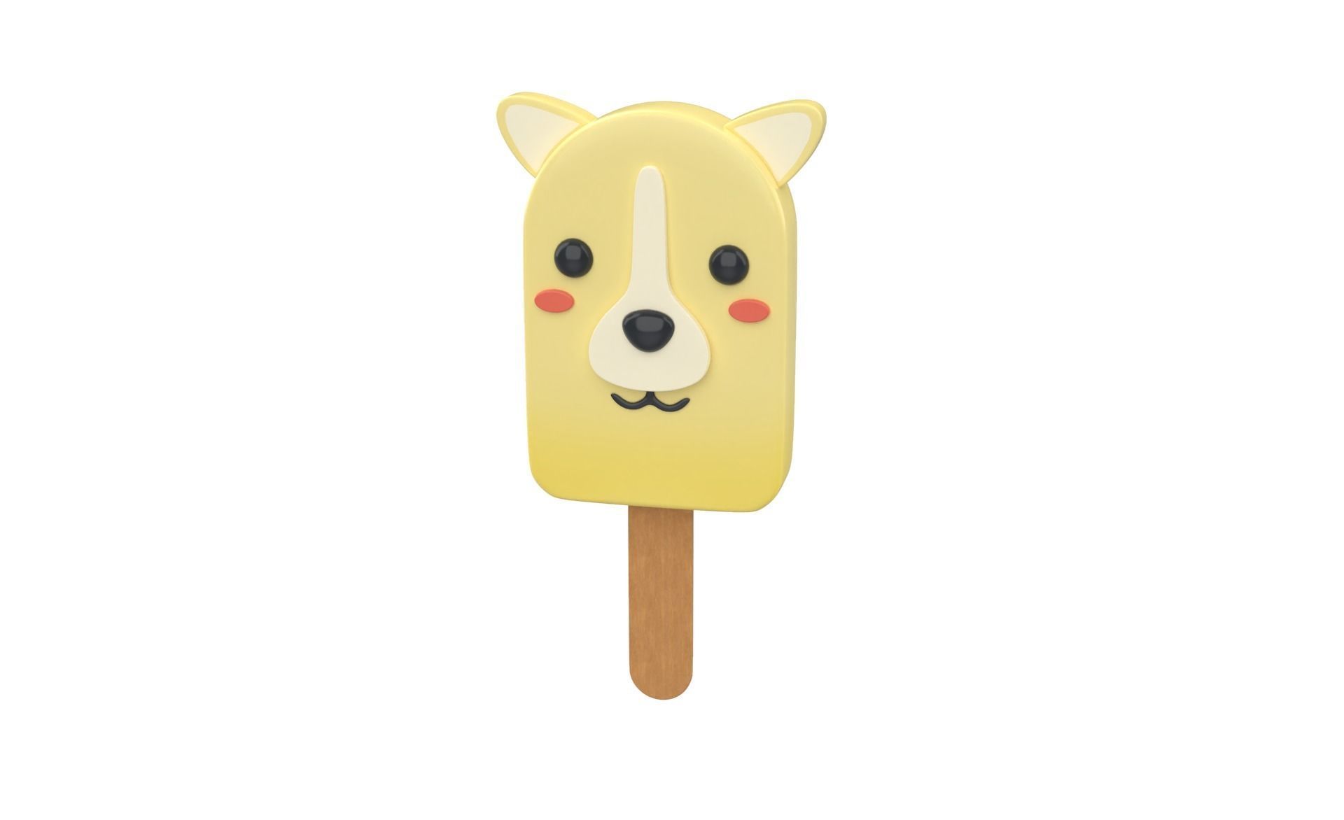 Cartoon Dog Ice Cream Cute Low-poly 3D model_20
