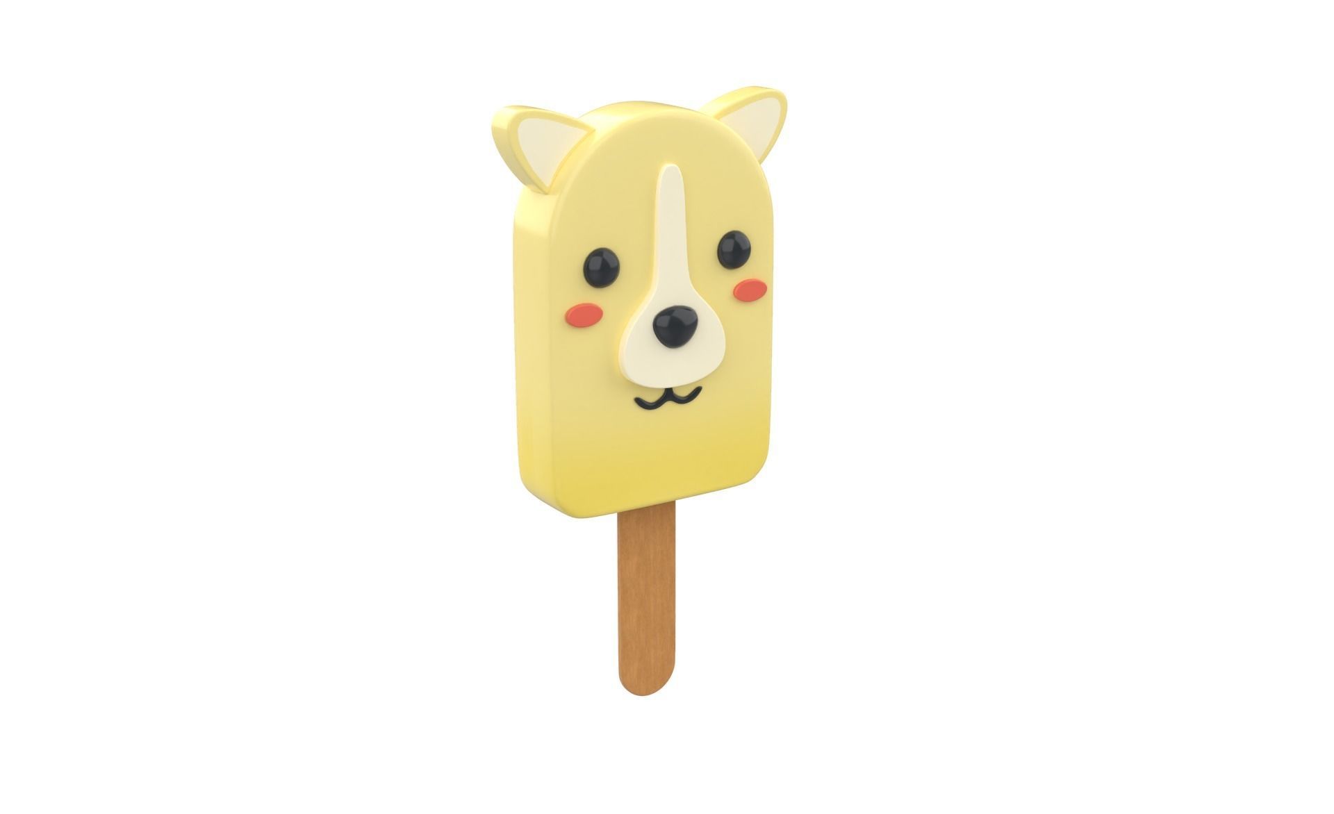 Cartoon Dog Ice Cream Cute Low-poly 3D model_18