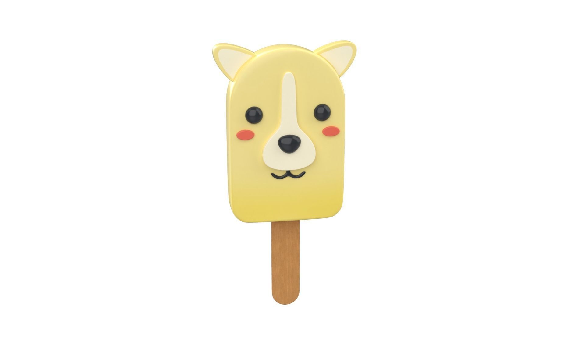 Cartoon Dog Ice Cream Cute Low-poly 3D model_19