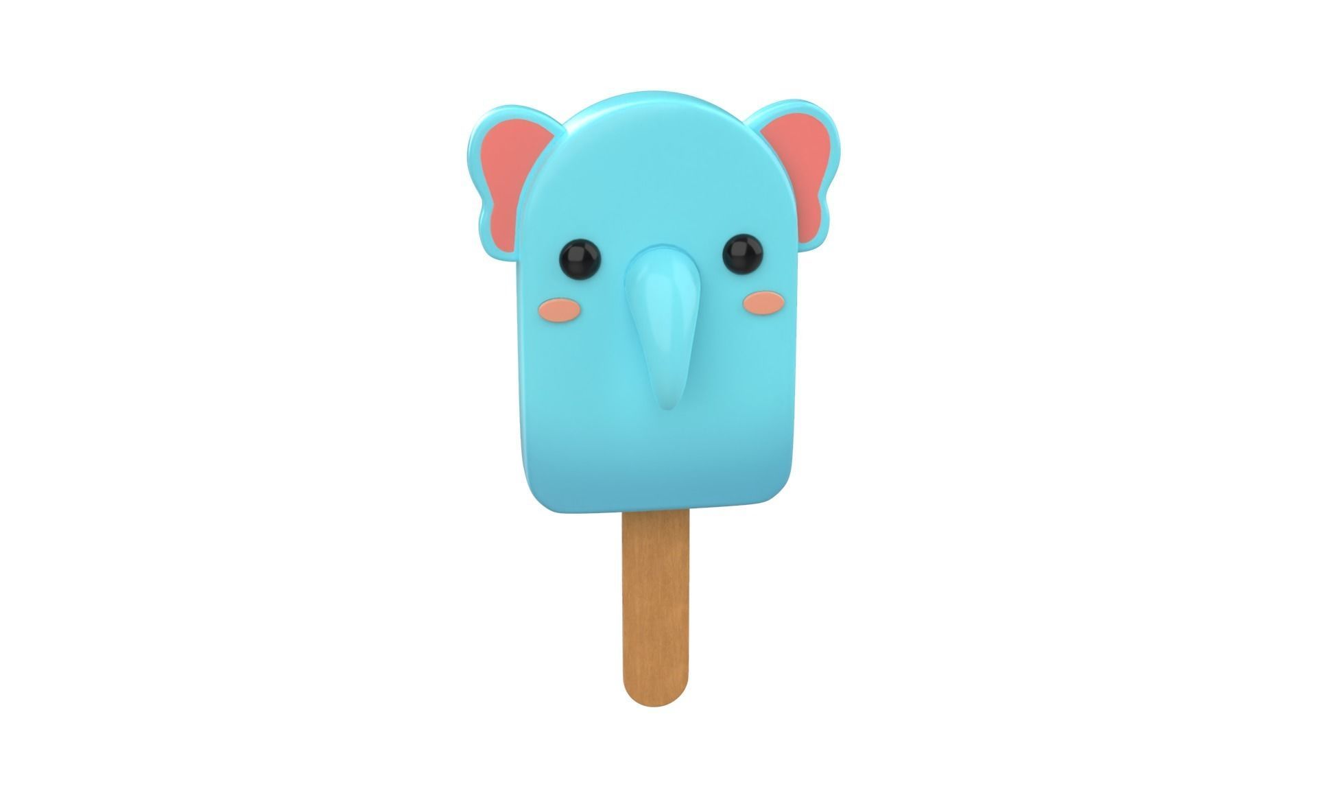 Cartoon Elephant Ice Cream Cute  Low-poly 3D model_18