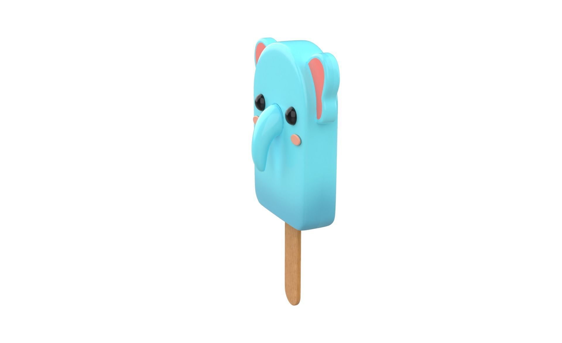 Cartoon Elephant Ice Cream Cute  Low-poly 3D model_3