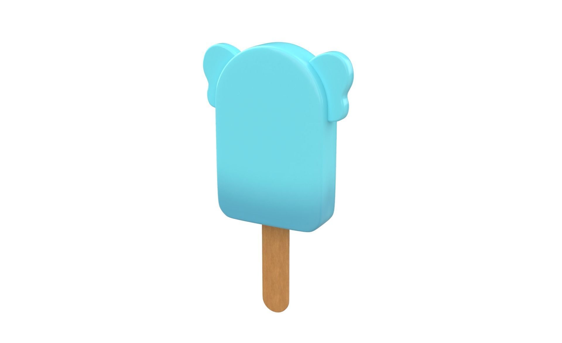 Cartoon Elephant Ice Cream Cute  Low-poly 3D model_12