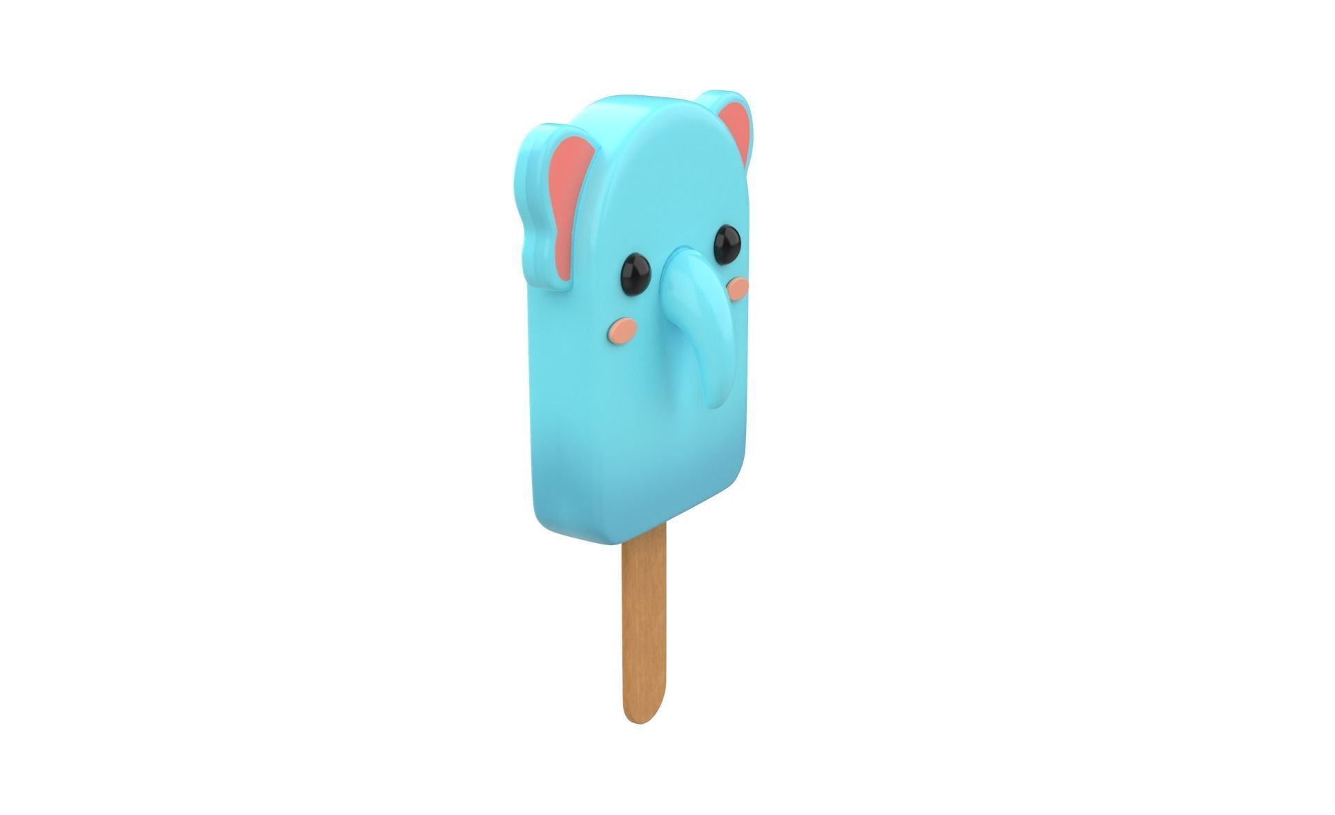 Cartoon Elephant Ice Cream Cute  Low-poly 3D model_16