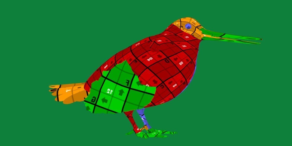 Woodcock Wading Bird Low-poly 3D model_20