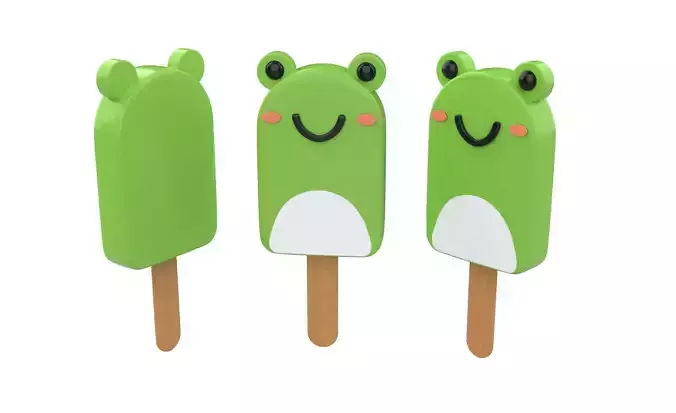 Cartoon Frog Ice Cream Cute