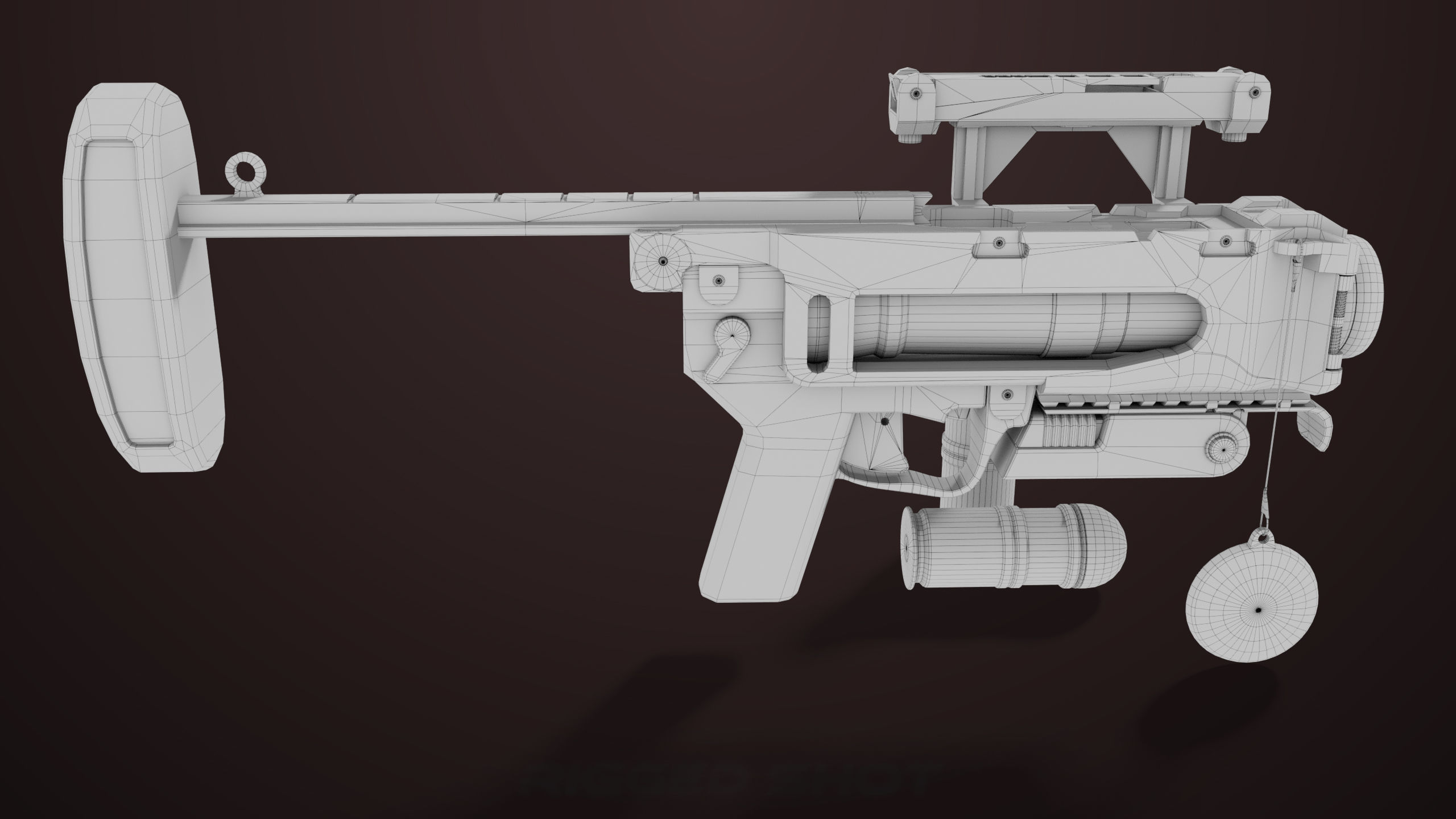 Grenade Launcher 04 Black Generic All PBR Unity UE Textures Low-poly 3D model_36