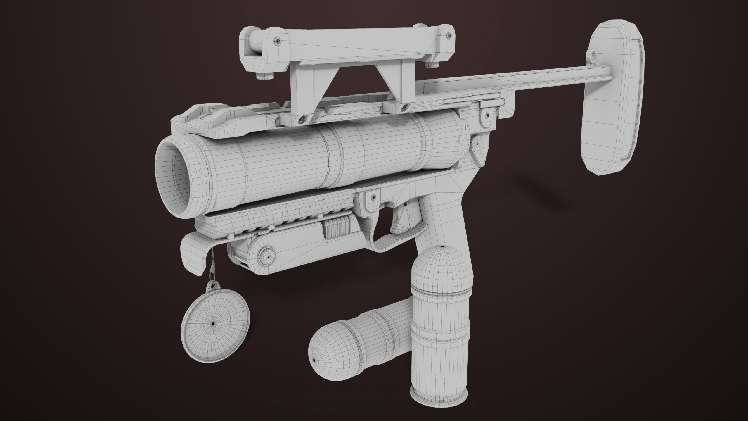 Grenade Launcher 04 Black Generic All PBR Unity UE Textures Low-poly 3D model_33