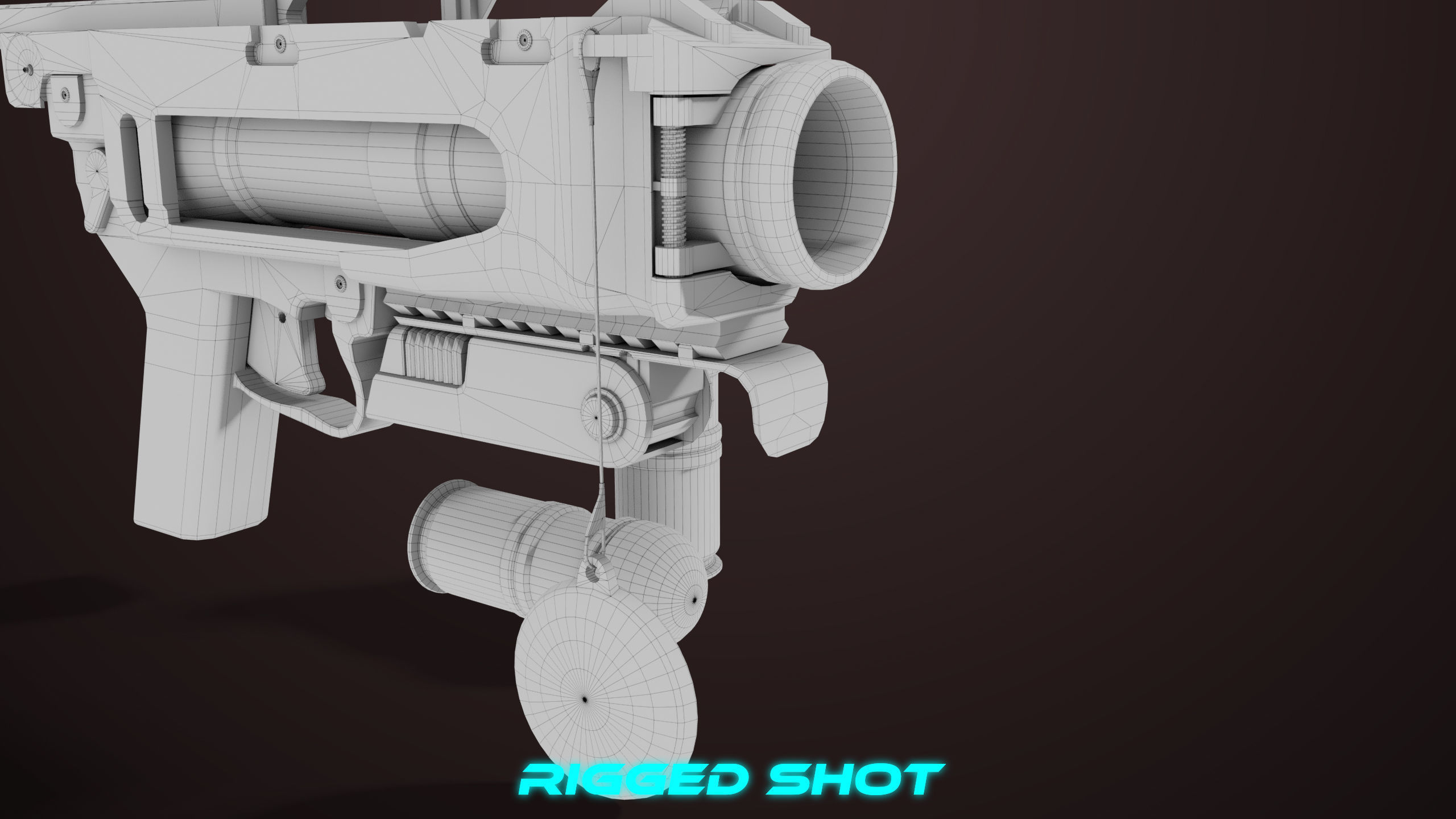 Grenade Launcher 04 Black Generic All PBR Unity UE Textures Low-poly 3D model_45