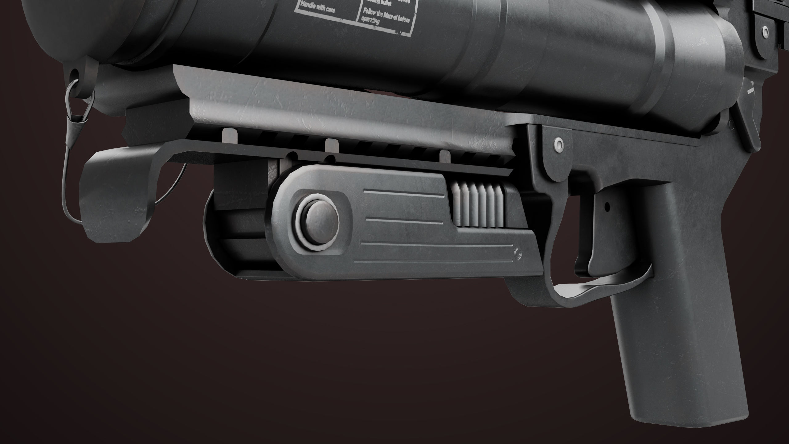 Grenade Launcher 04 Black Generic All PBR Unity UE Textures Low-poly 3D model_15