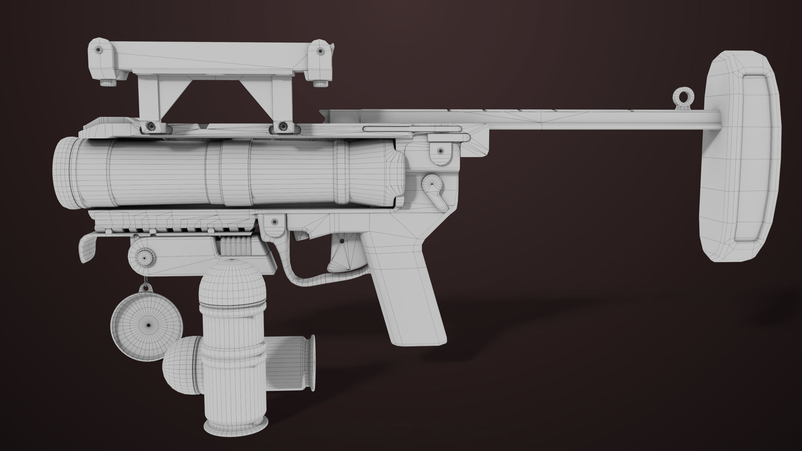 Grenade Launcher 04 Black Generic All PBR Unity UE Textures Low-poly 3D model_32