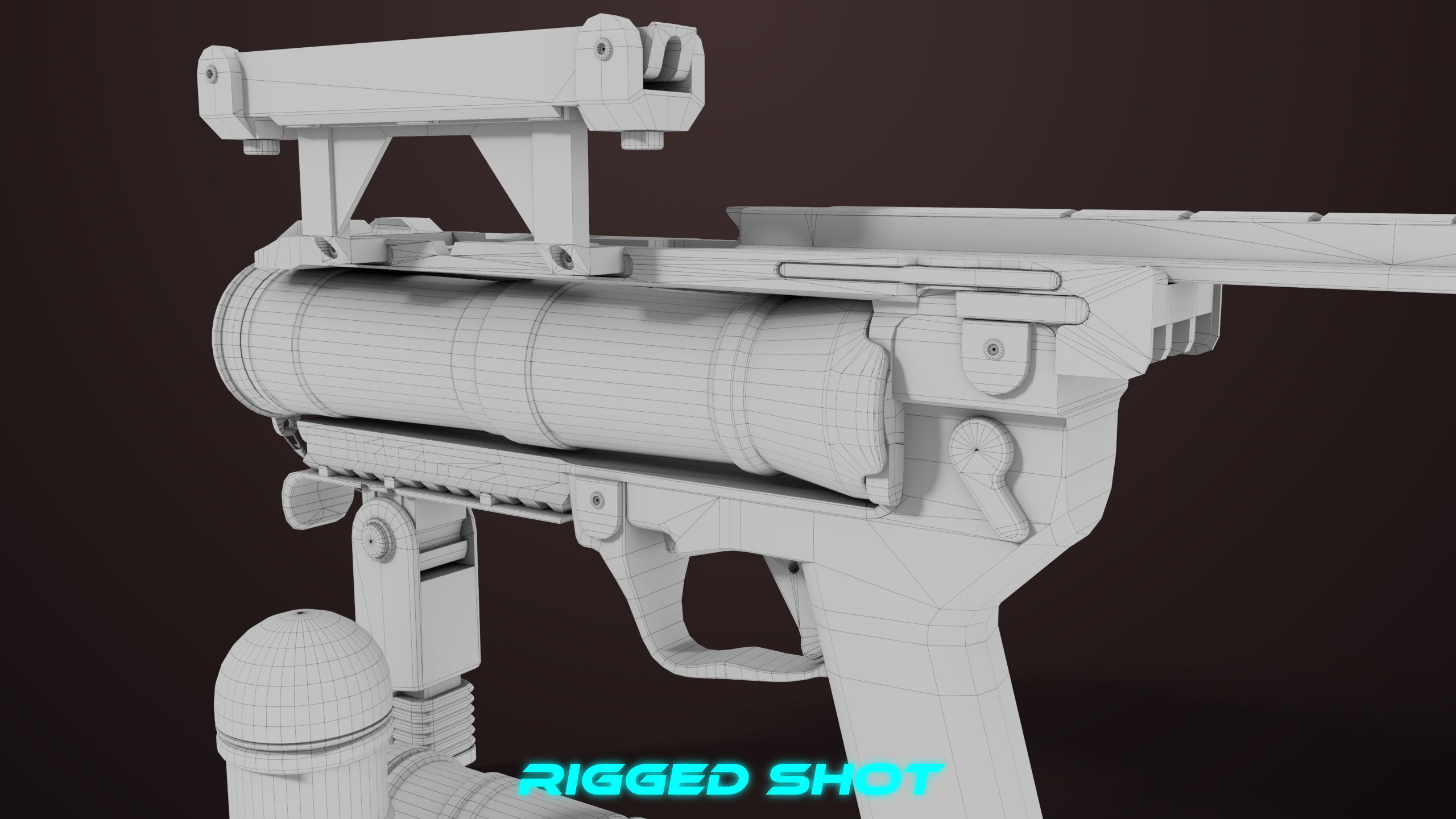 Grenade Launcher 04 Black Generic All PBR Unity UE Textures Low-poly 3D model_50