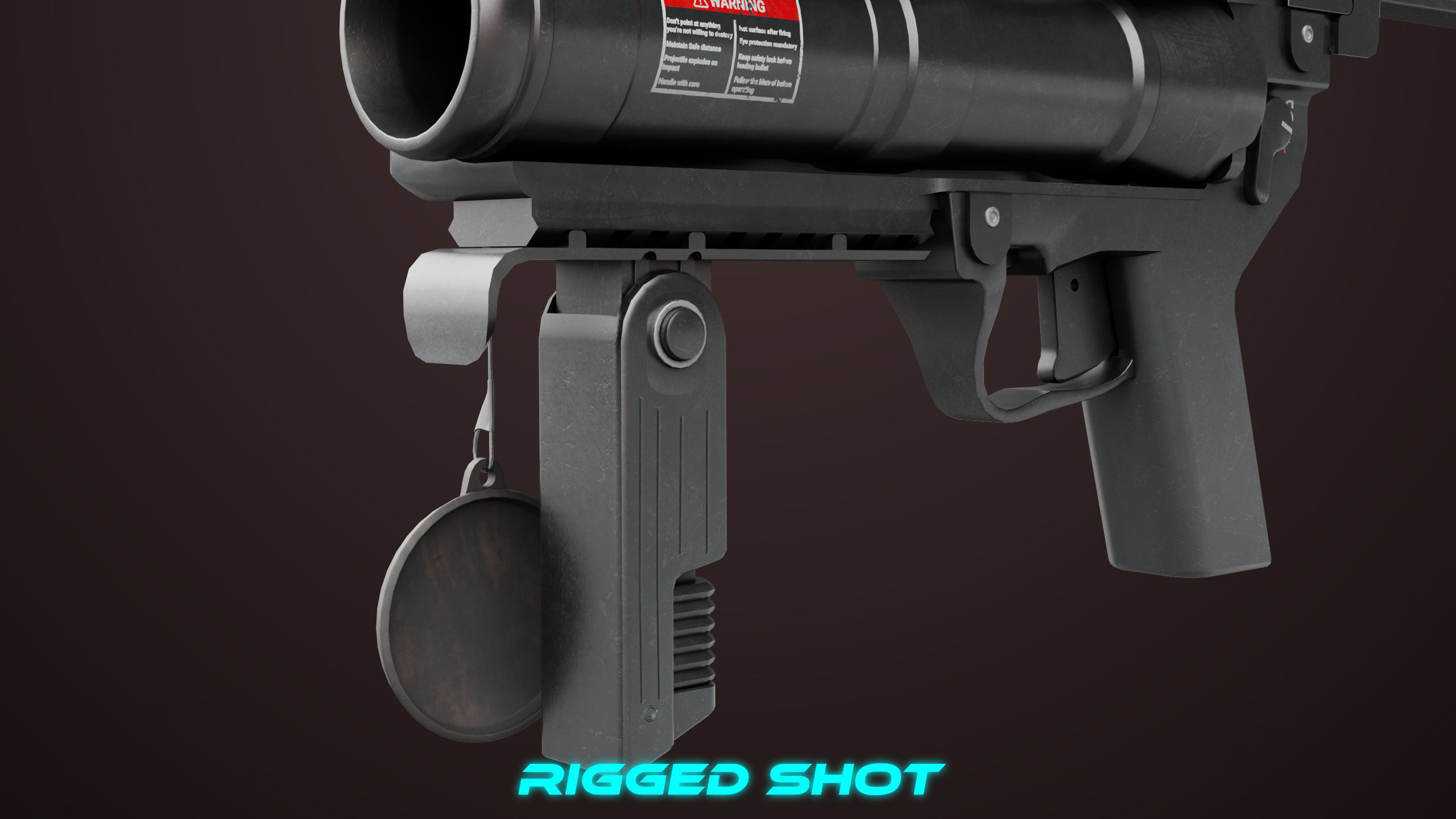 Grenade Launcher 04 Black Generic All PBR Unity UE Textures Low-poly 3D model_24