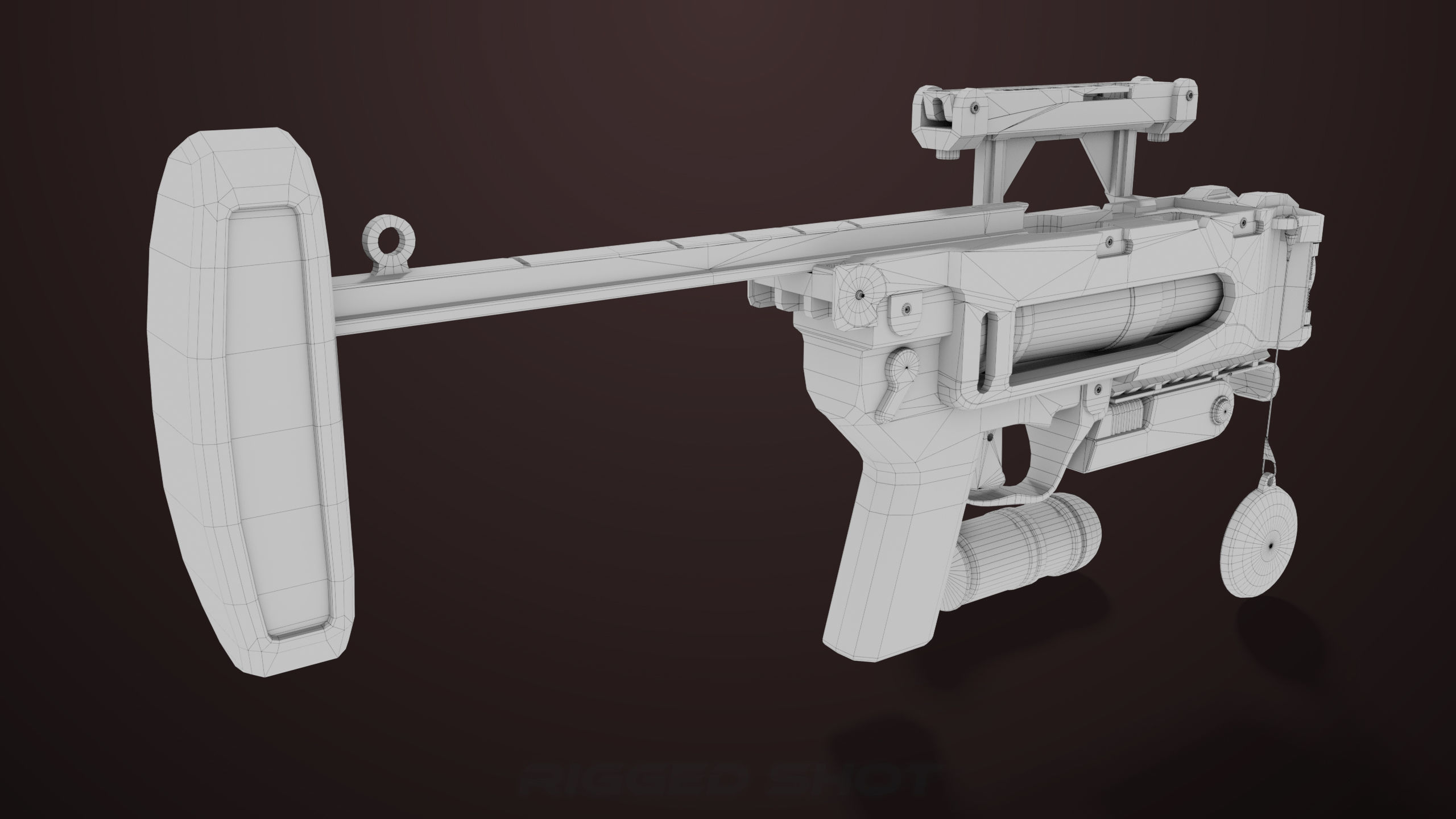 Grenade Launcher 04 Black Generic All PBR Unity UE Textures Low-poly 3D model_37