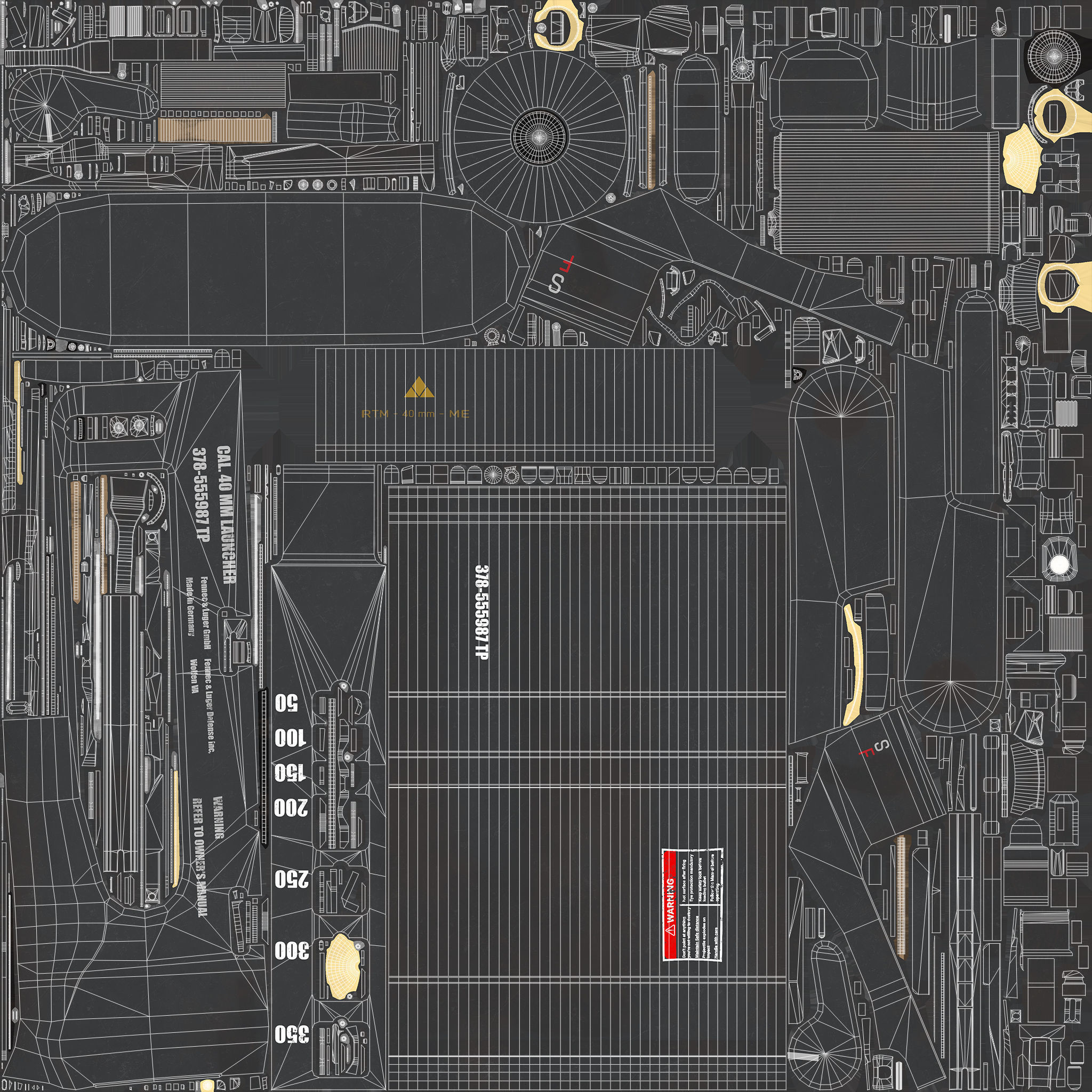 Grenade Launcher 04 Black Generic All PBR Unity UE Textures Low-poly 3D model_60