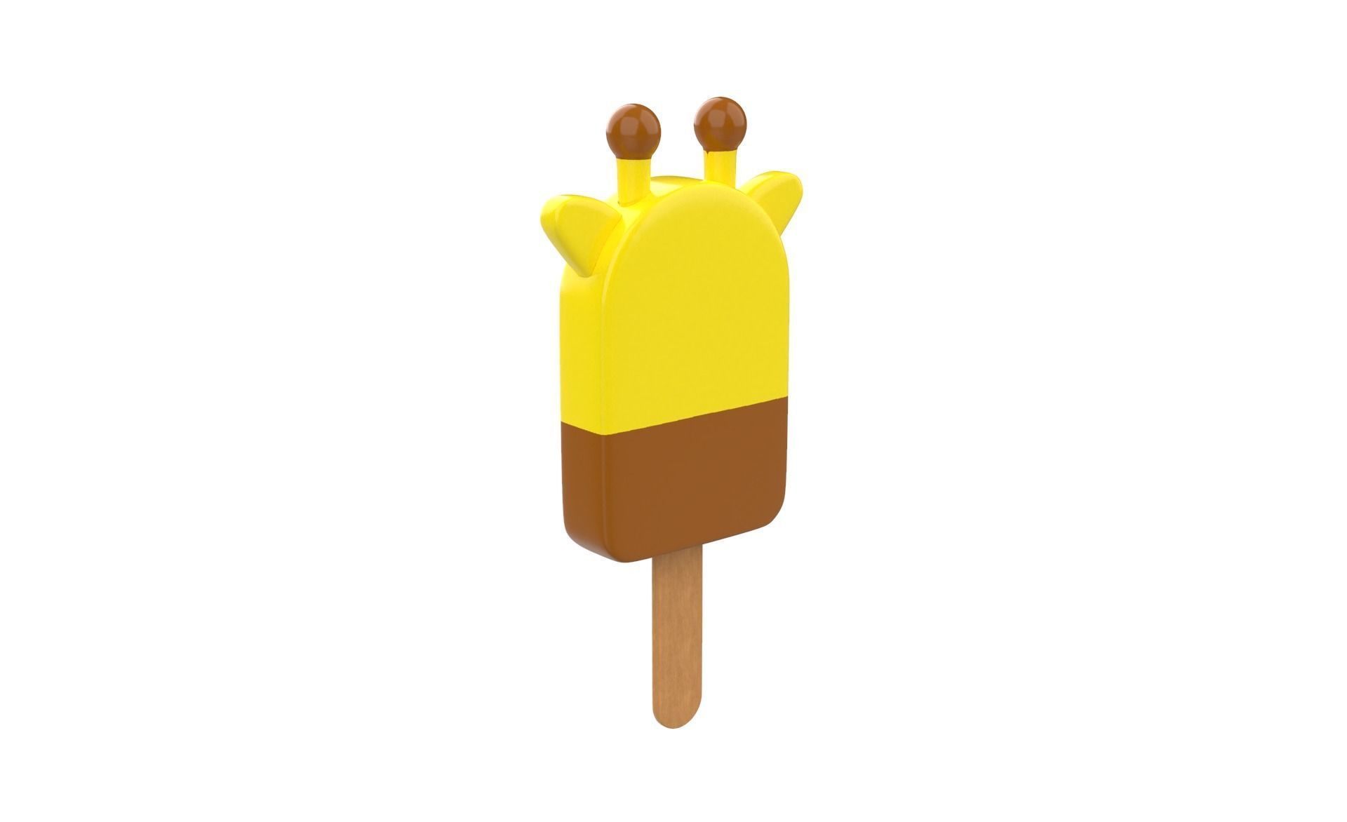 Cartoon Giraffe Ice Cream Cute Low-poly 3D model_9