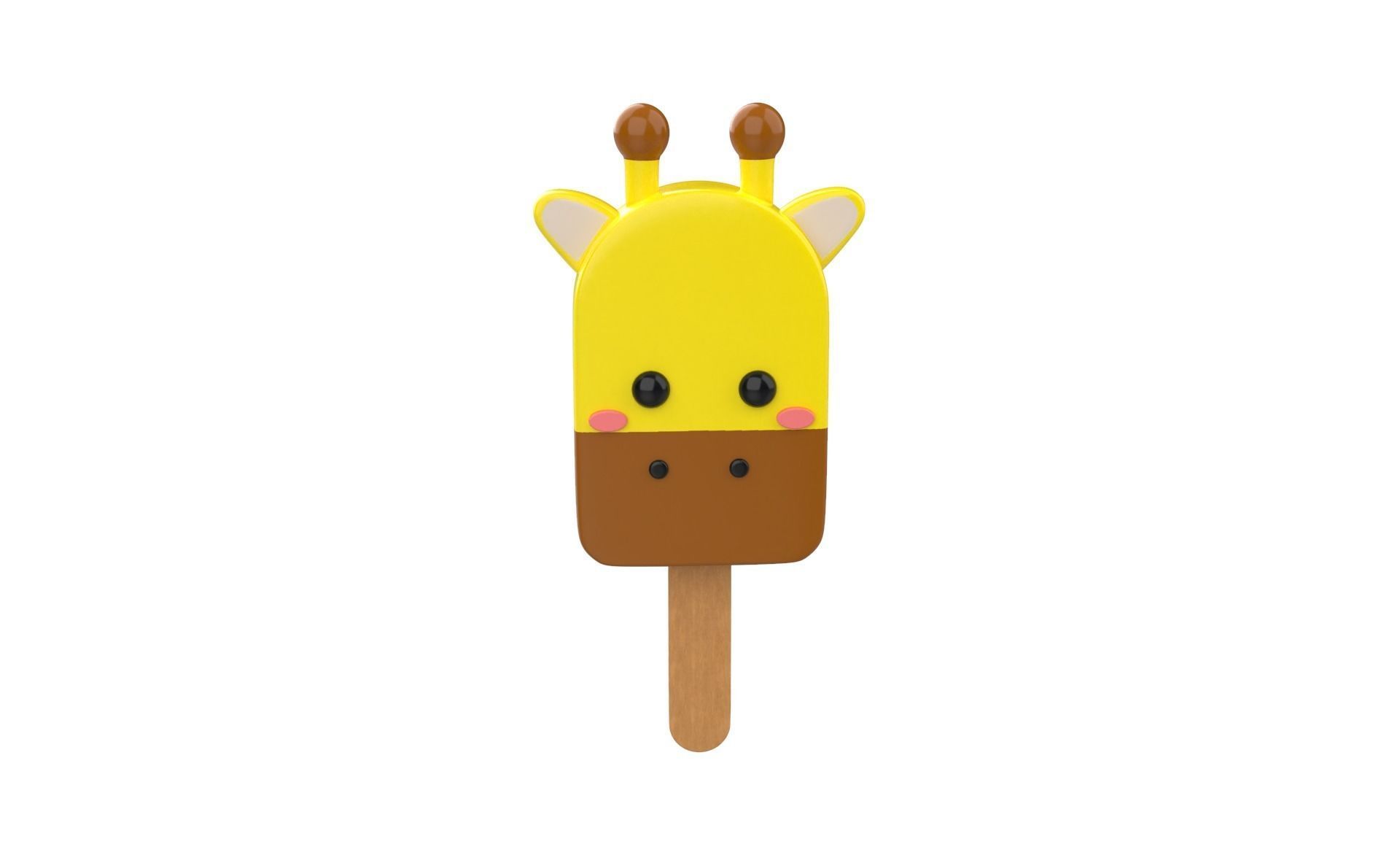 Cartoon Giraffe Ice Cream Cute Low-poly 3D model_18