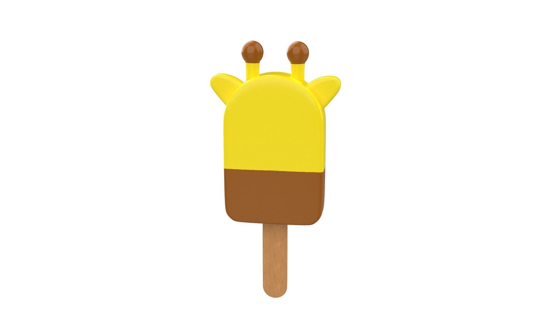 Cartoon Giraffe Ice Cream Cute Low-poly 3D model_11