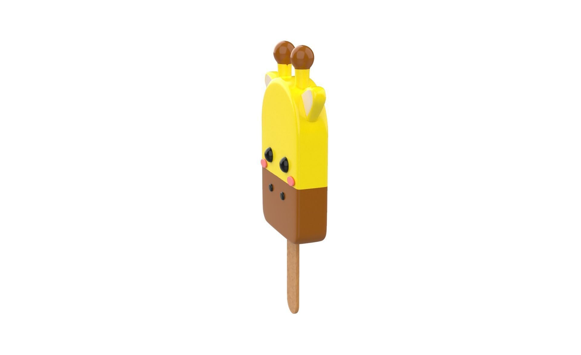Cartoon Giraffe Ice Cream Cute Low-poly 3D model_3