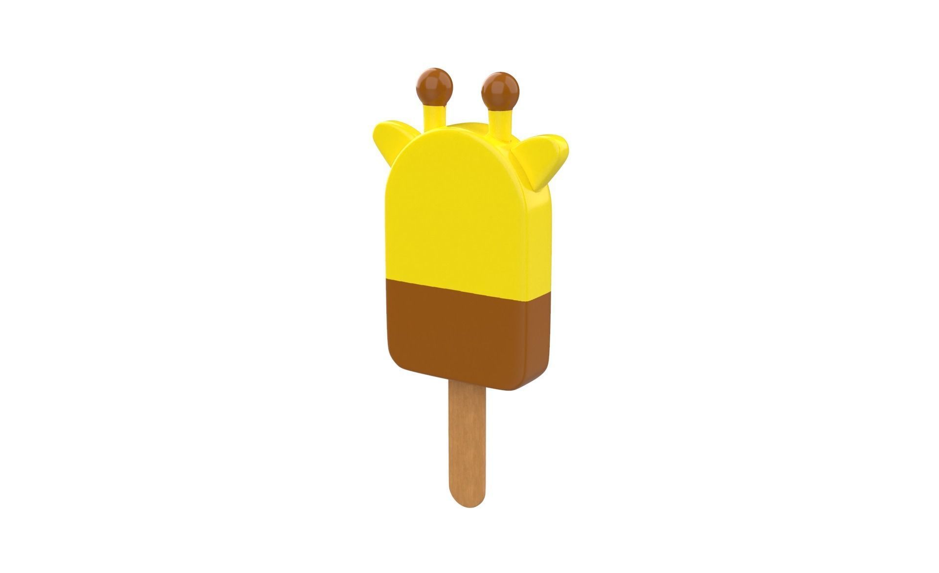 Cartoon Giraffe Ice Cream Cute Low-poly 3D model_12