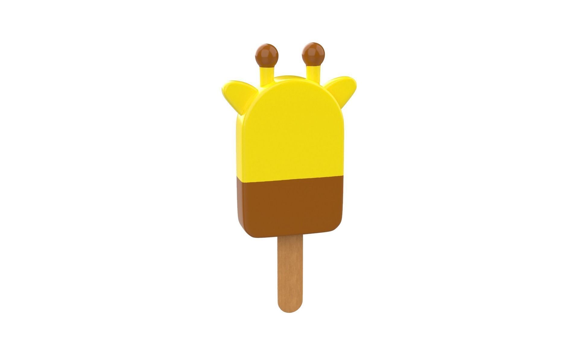 Cartoon Giraffe Ice Cream Cute Low-poly 3D model_10