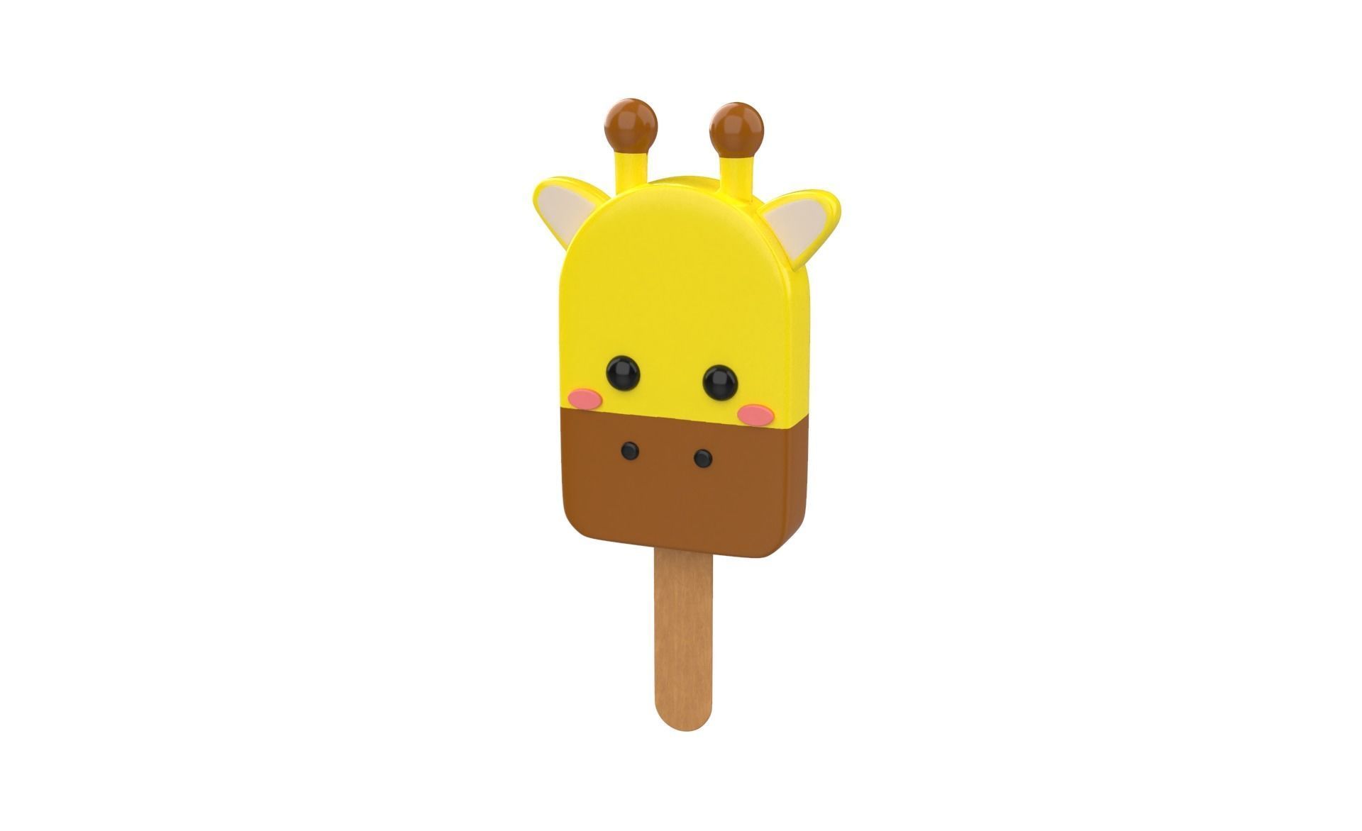 Cartoon Giraffe Ice Cream Cute Low-poly 3D model_19