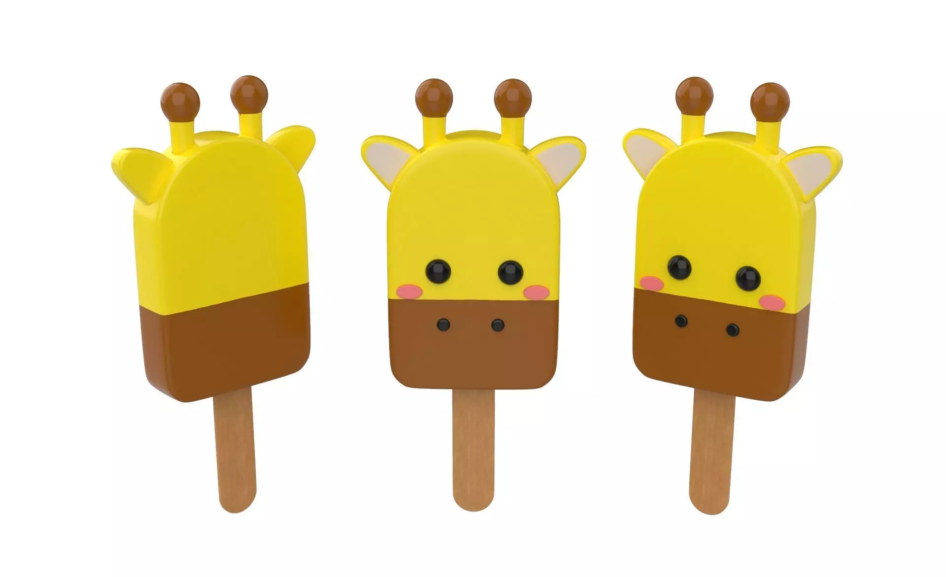Cartoon Giraffe Ice Cream Cute Low-poly 3D model_0