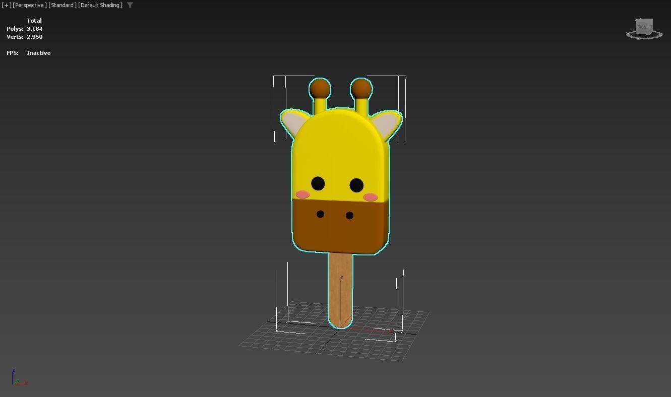 Cartoon Giraffe Ice Cream Cute Low-poly 3D model_6