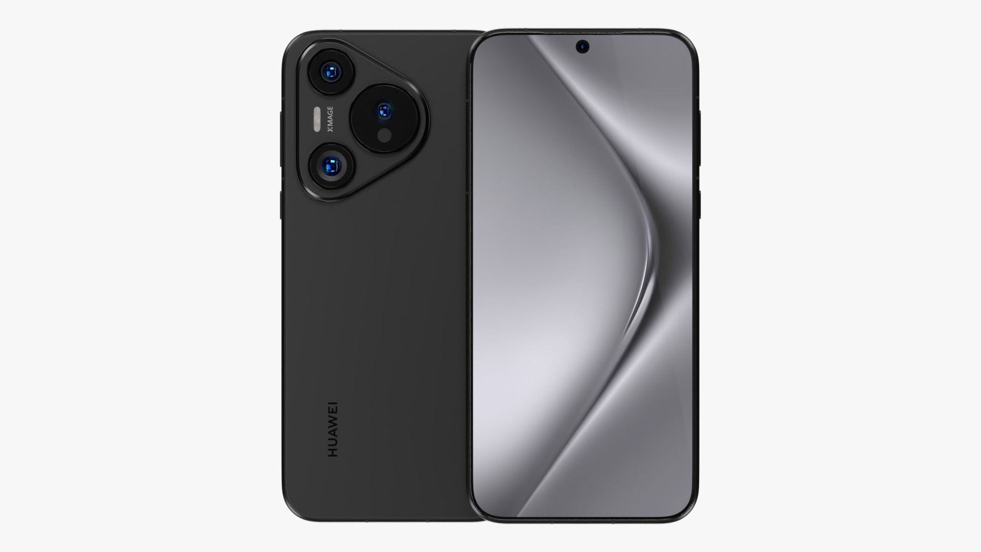 Huawei Pura 70 Black Low-poly 3D model_1