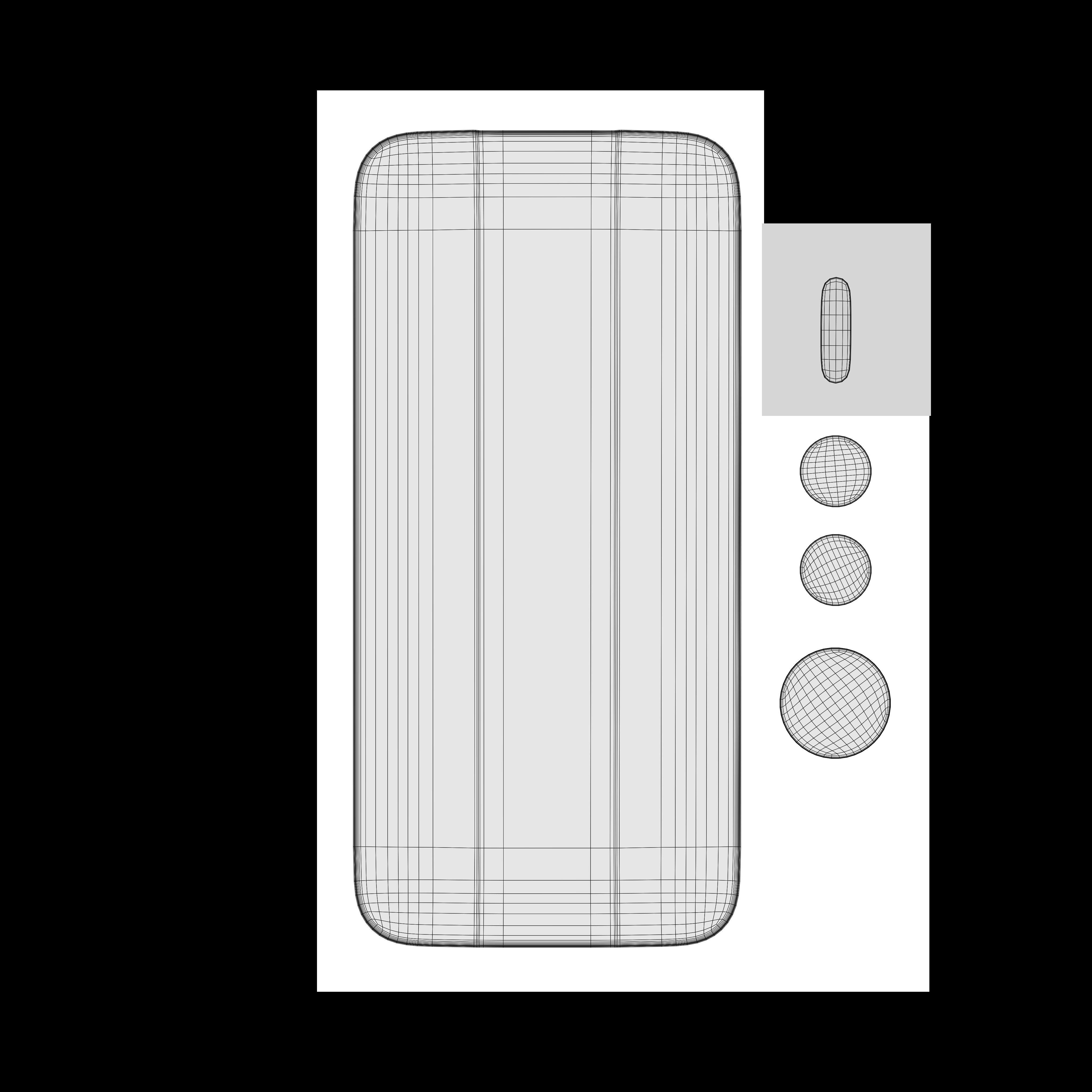 Huawei Pura 70 Black Low-poly 3D model_11