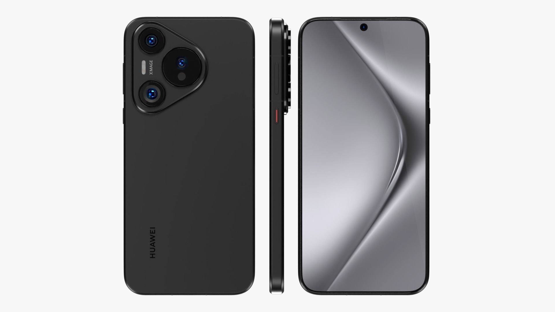 Huawei Pura 70 Black Low-poly 3D model_2