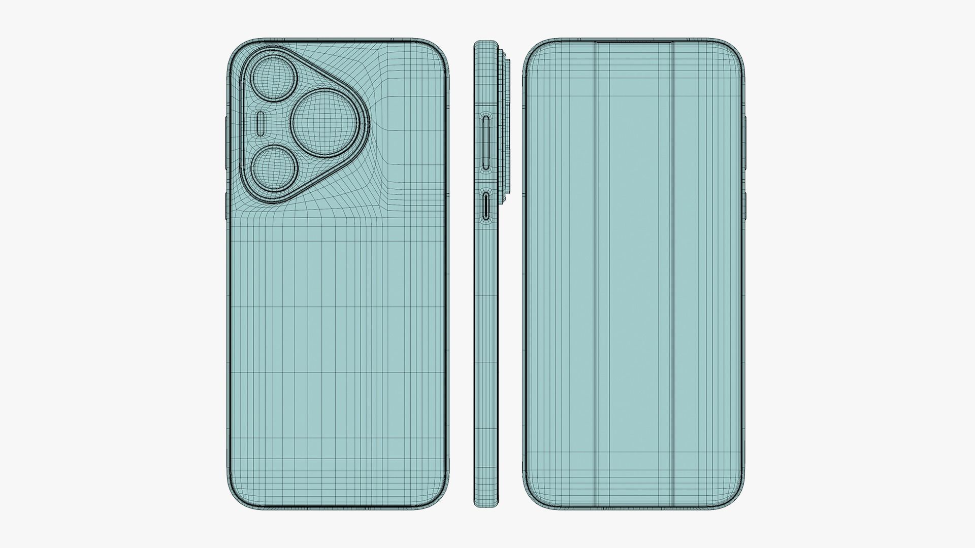 Huawei Pura 70 Black Low-poly 3D model_13