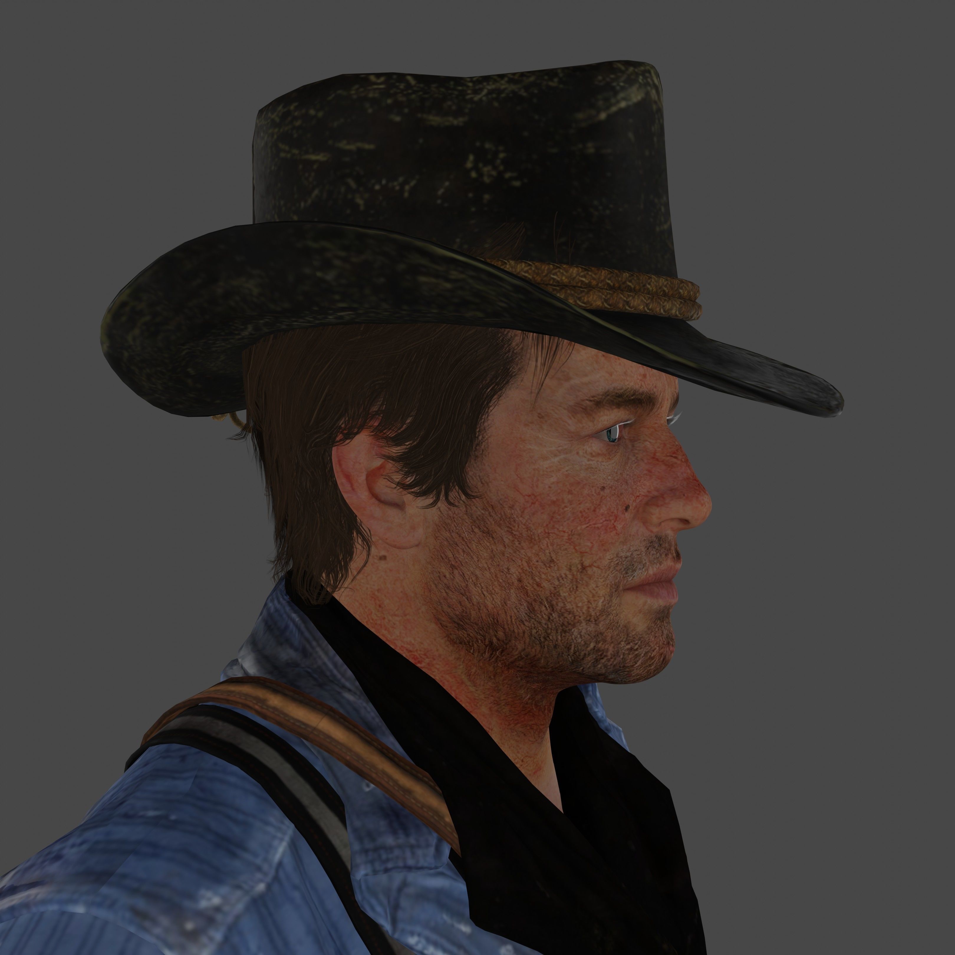 Arthur Morgan Low-poly 3D model_8