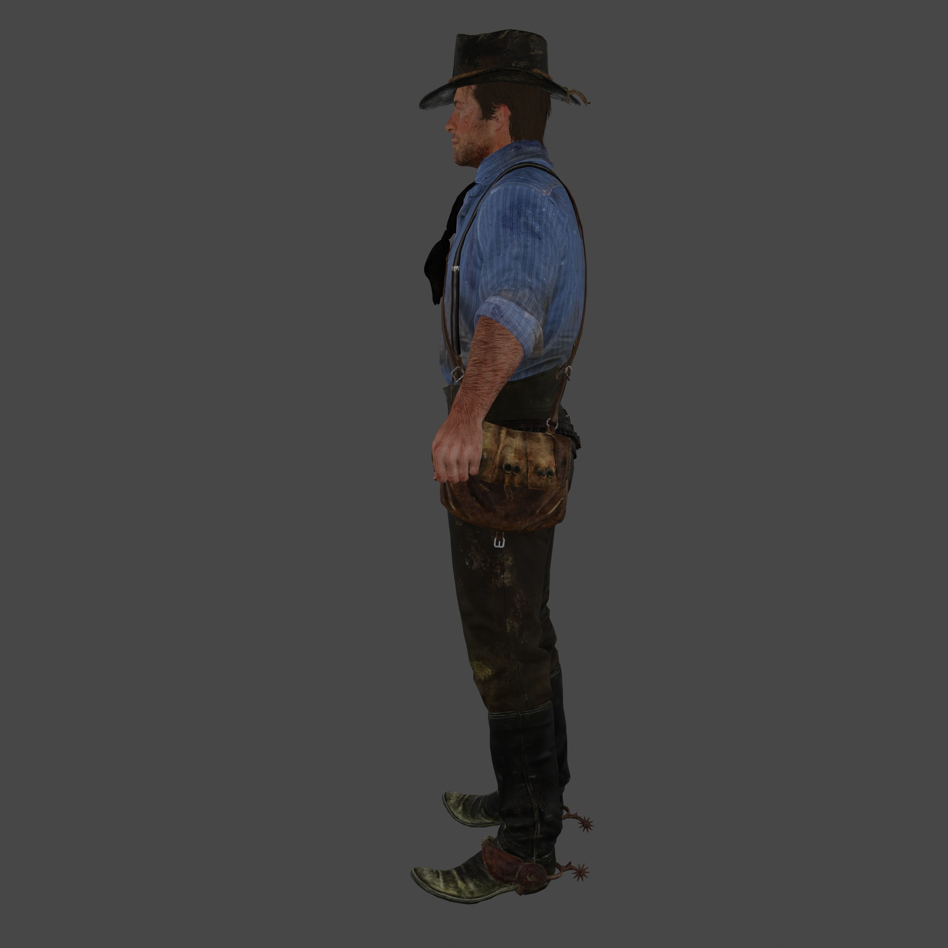 Arthur Morgan Low-poly 3D model_4