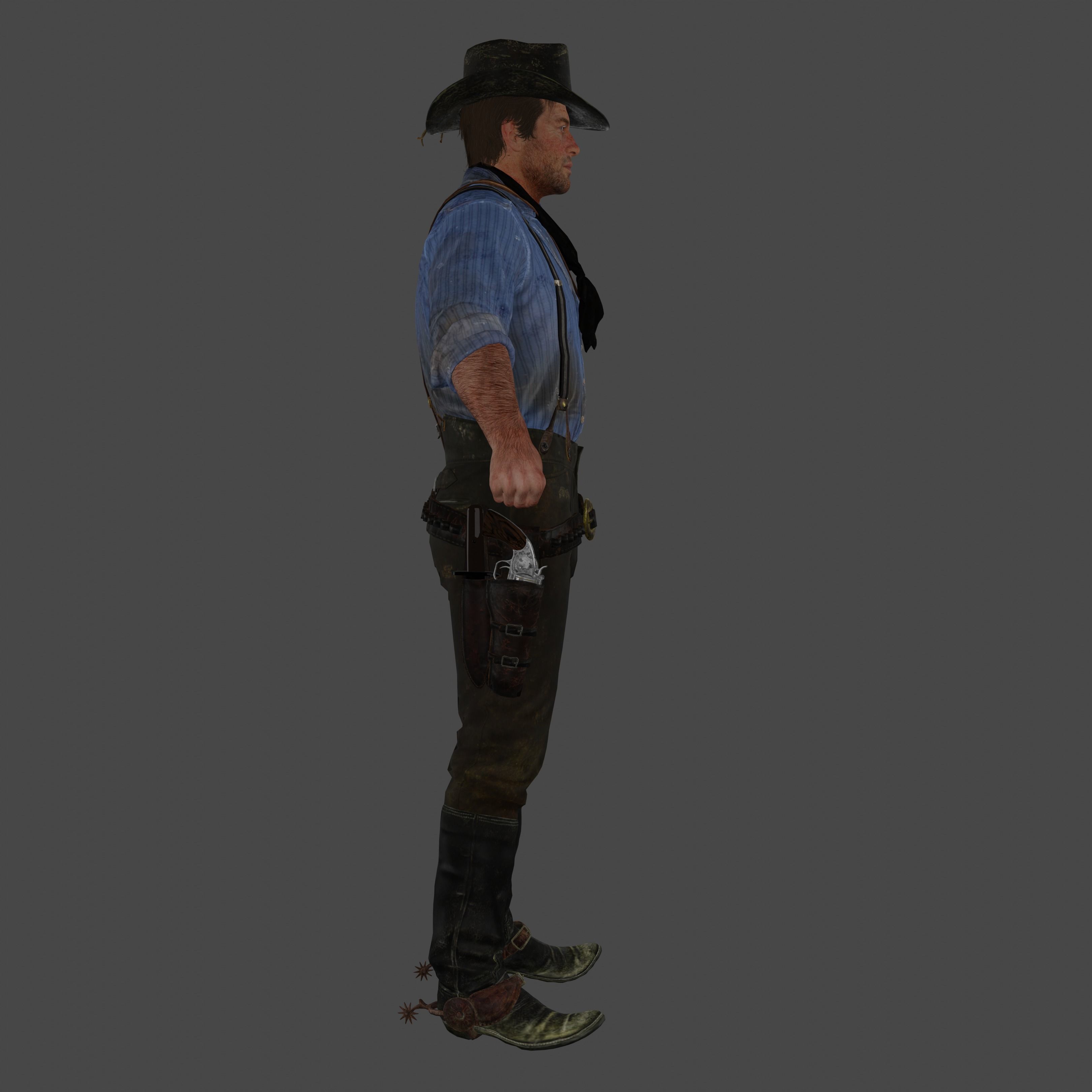 Arthur Morgan Low-poly 3D model_2