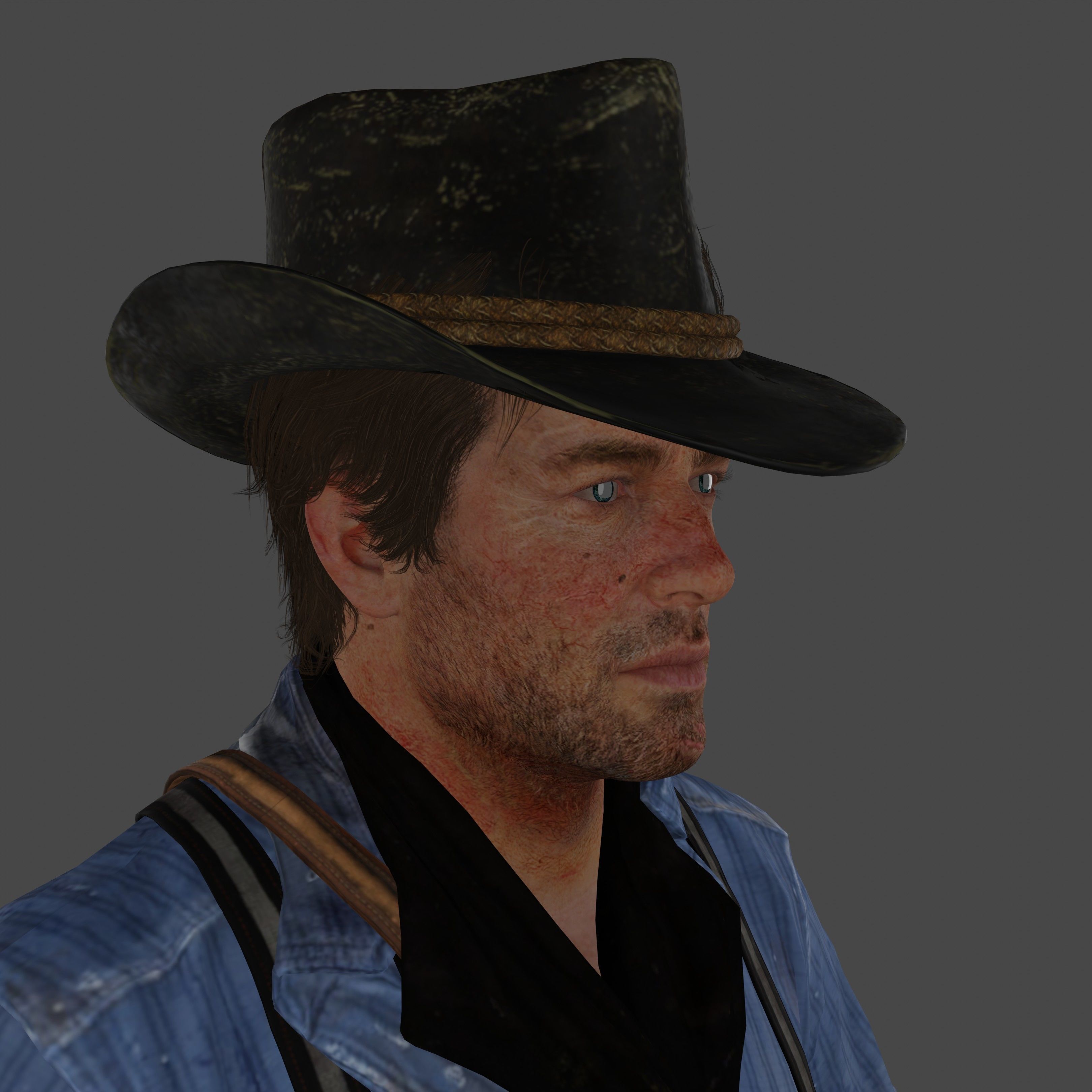 Arthur Morgan Low-poly 3D model_7