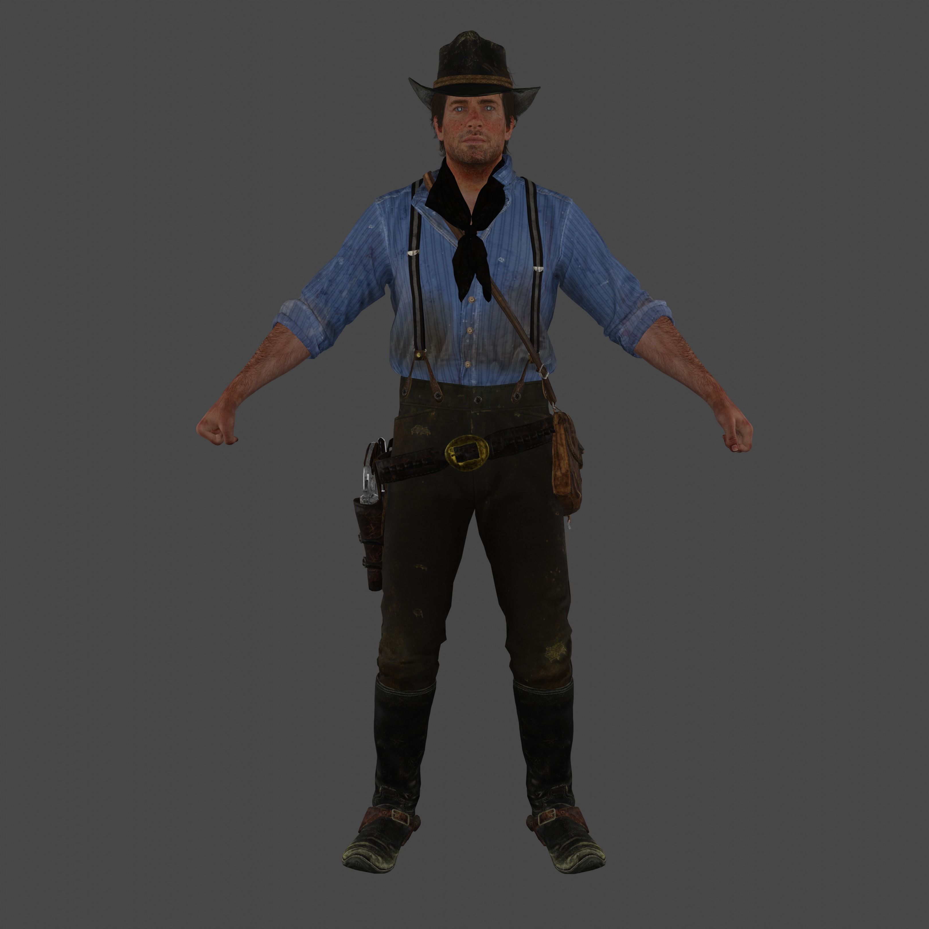 Arthur Morgan Low-poly 3D model_1