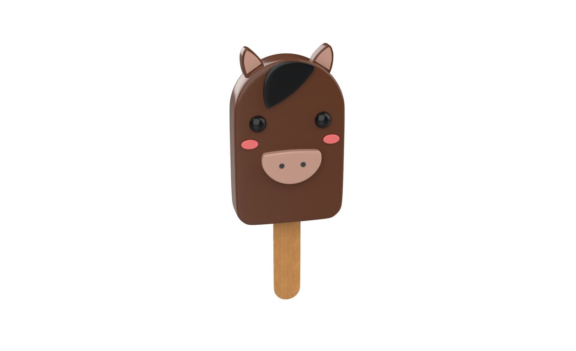 Cartoon Horse Ice Cream Cute Low-poly 3D model_18