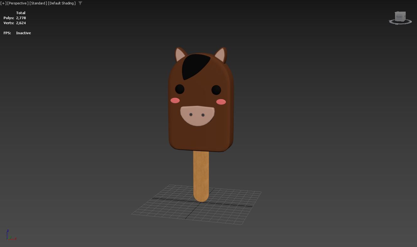 Cartoon Horse Ice Cream Cute Low-poly 3D model_6