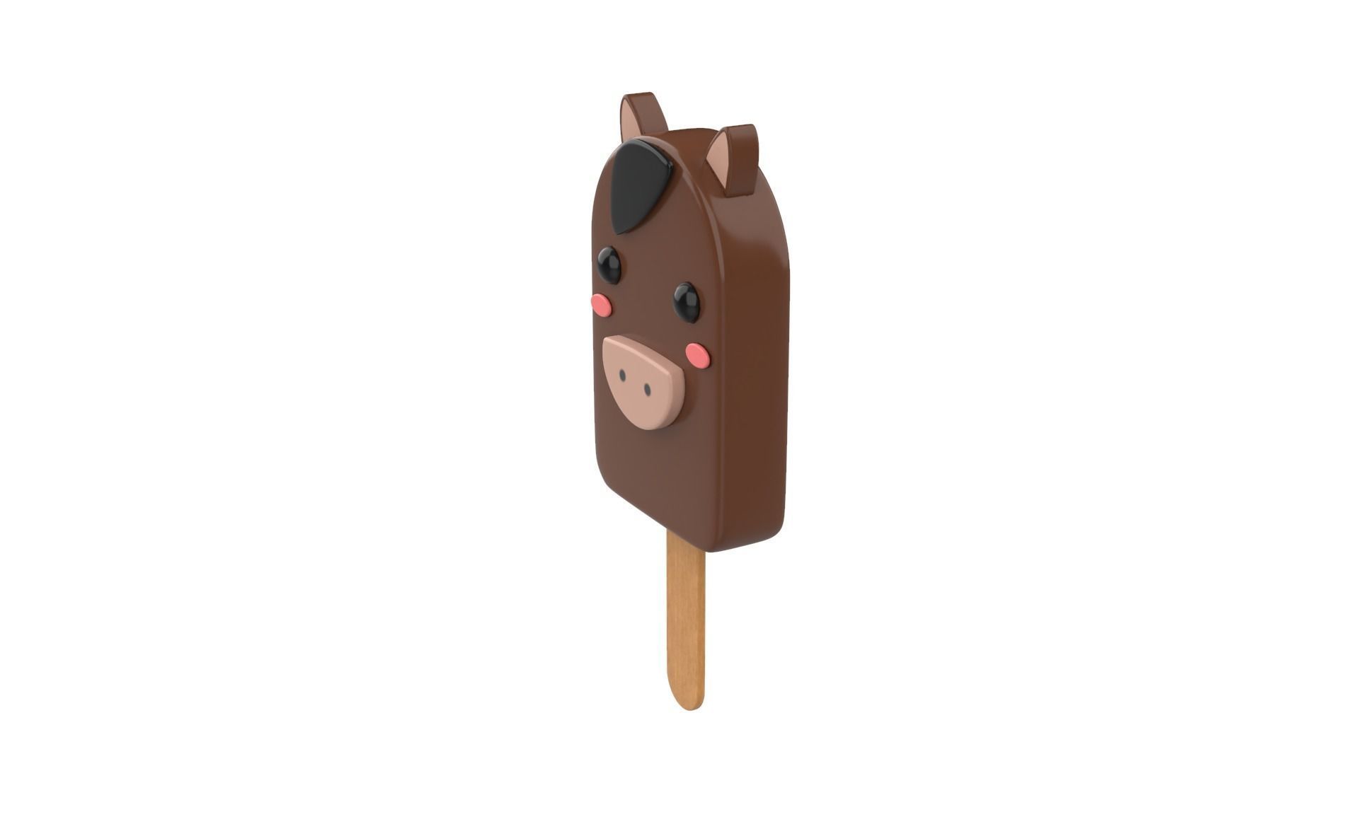 Cartoon Horse Ice Cream Cute Low-poly 3D model_3