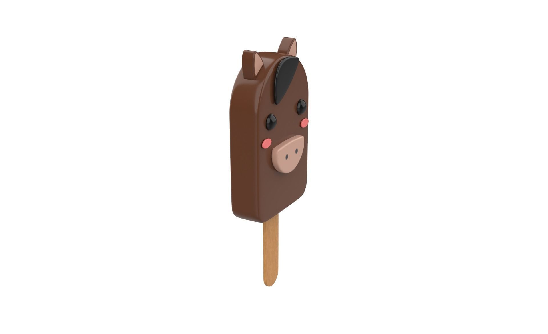 Cartoon Horse Ice Cream Cute Low-poly 3D model_16