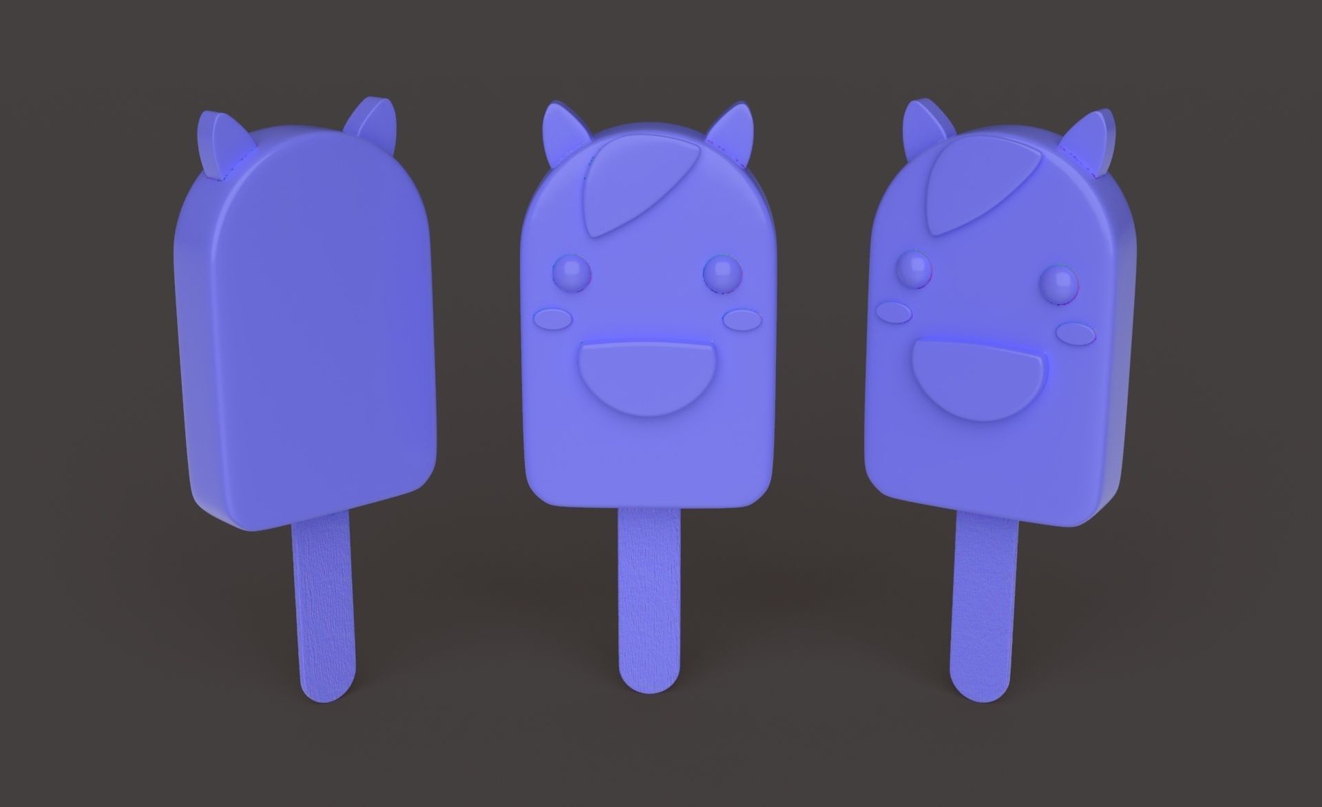 Cartoon Horse Ice Cream Cute Low-poly 3D model_20