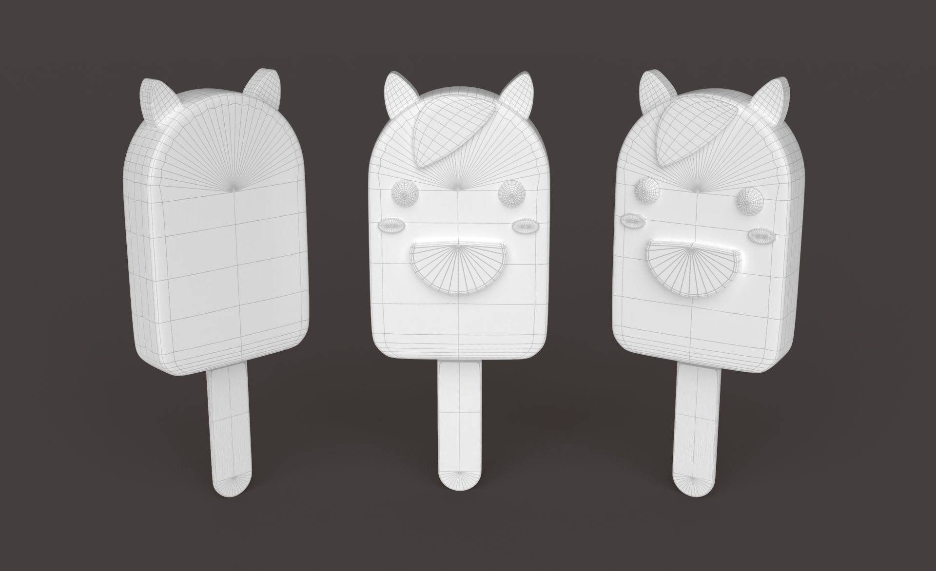 Cartoon Horse Ice Cream Cute Low-poly 3D model_8