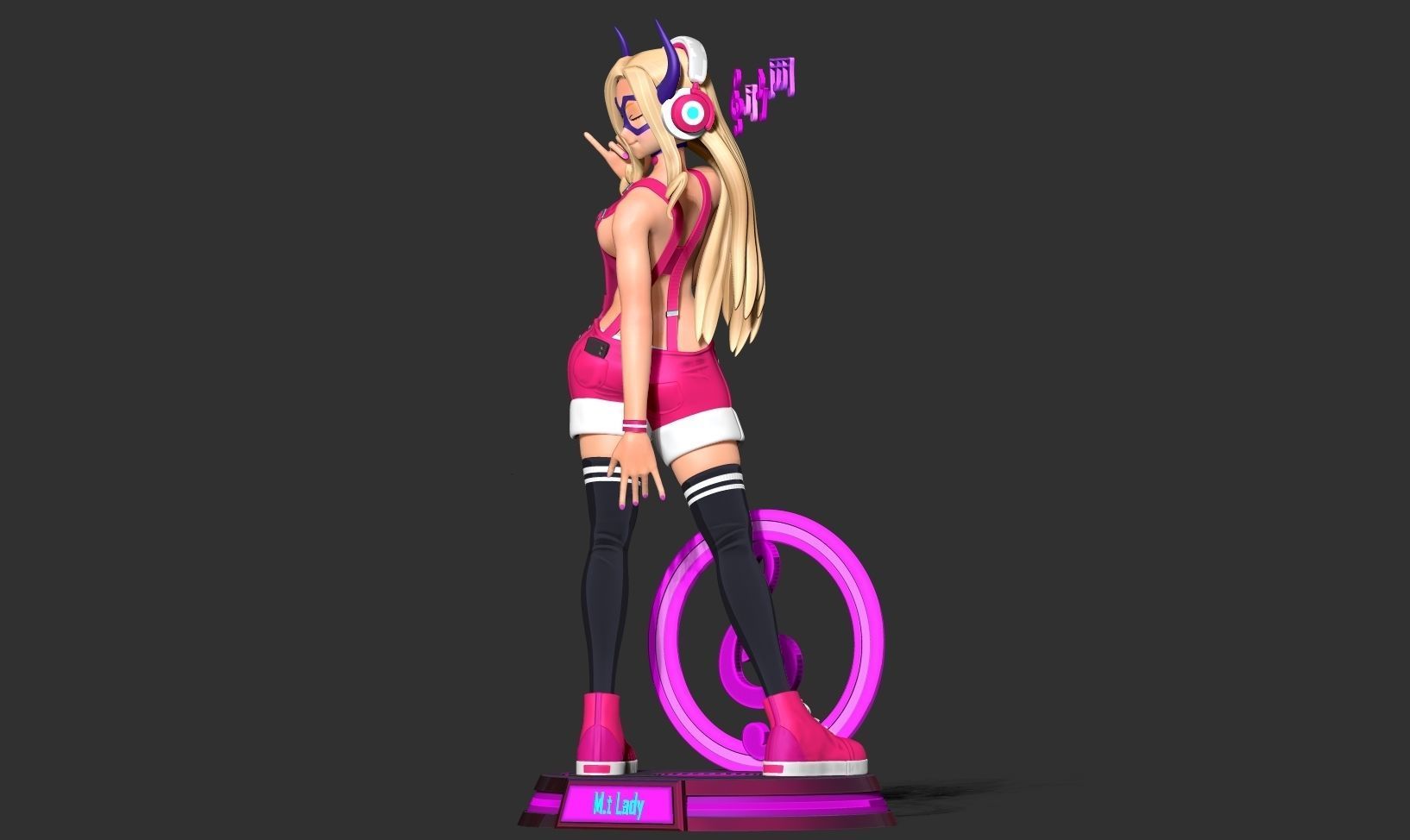 Mount Lady loves music 3D print model_12