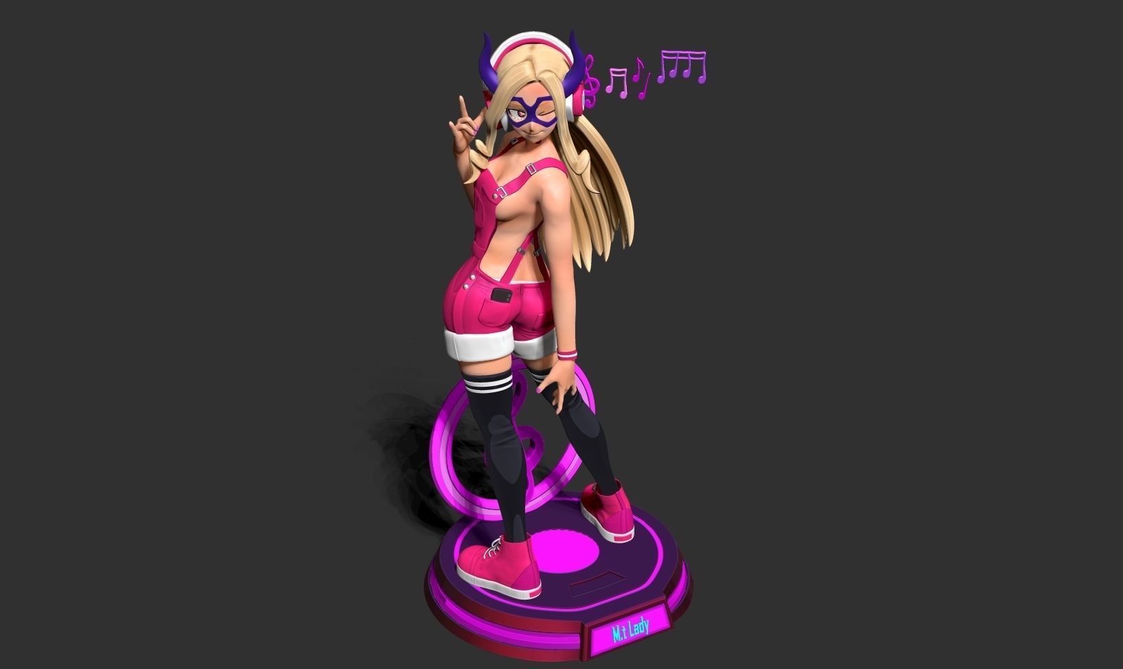 Mount Lady loves music 3D print model_16